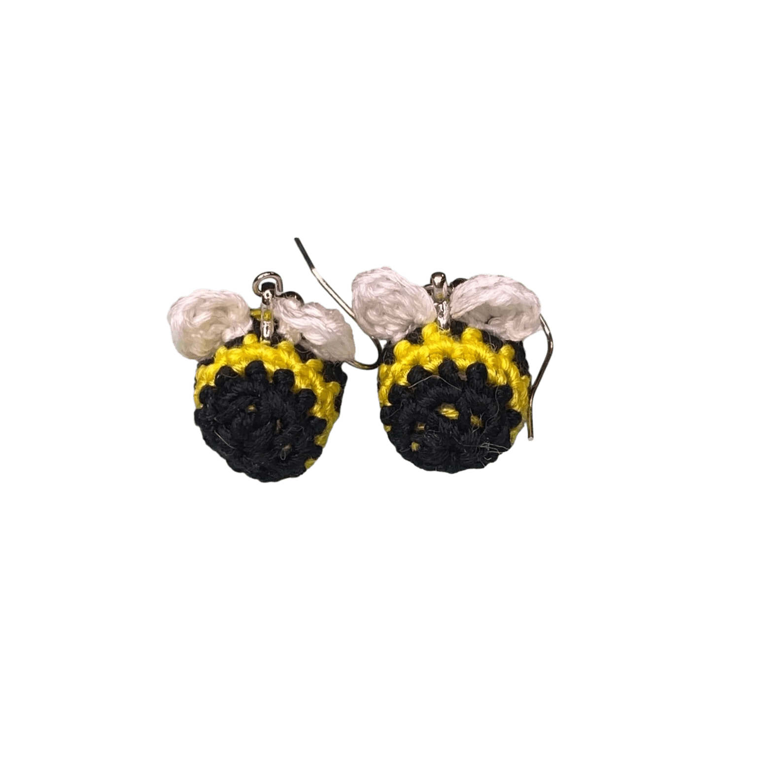 Crochet Bee Earrings - Handmade Hypoallergenic Cotton Earrings Whimsical Accessories