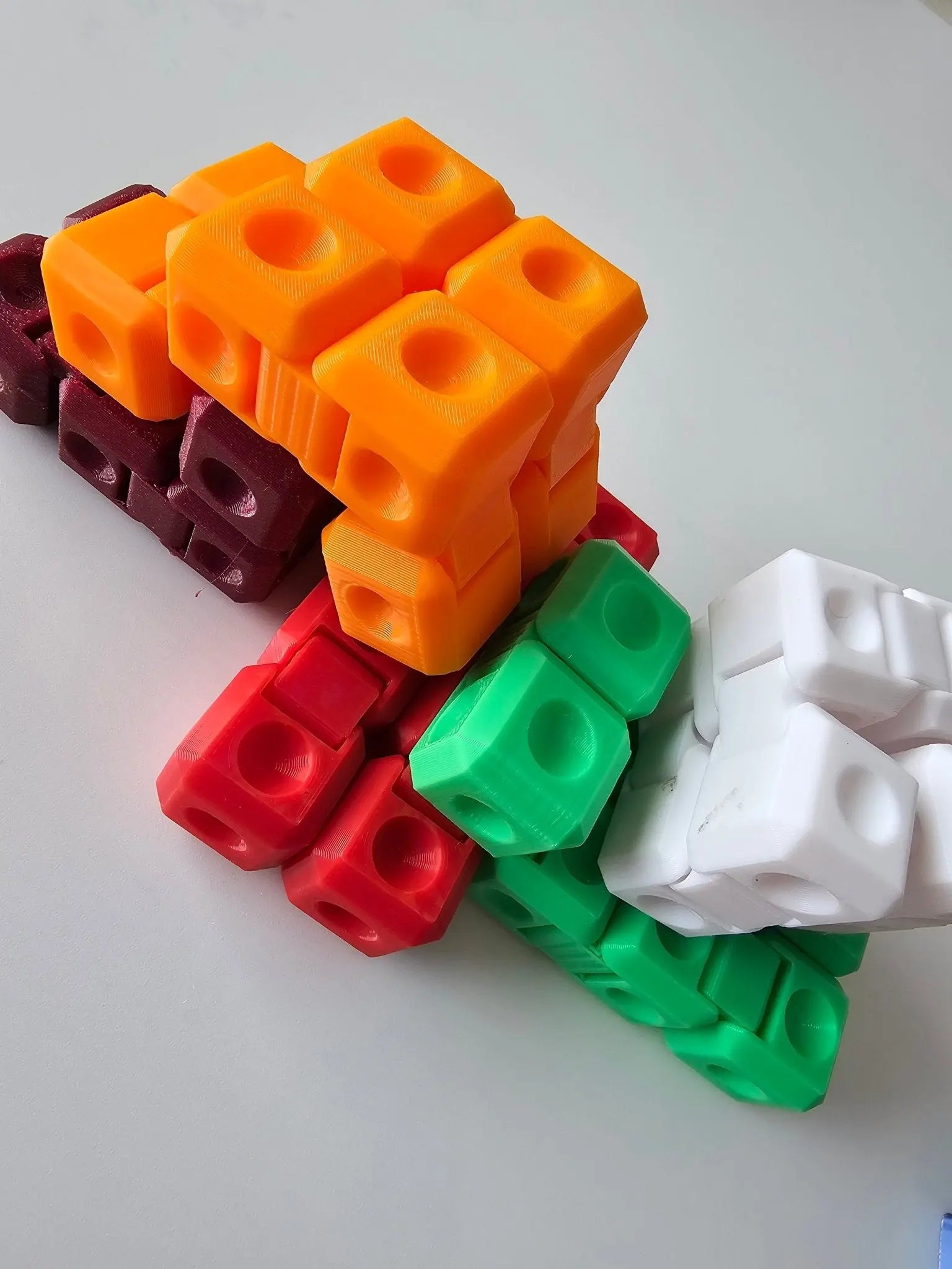 Colorful 3D Printed Fidget Cubes: Stress Relief & Focus Toy Set