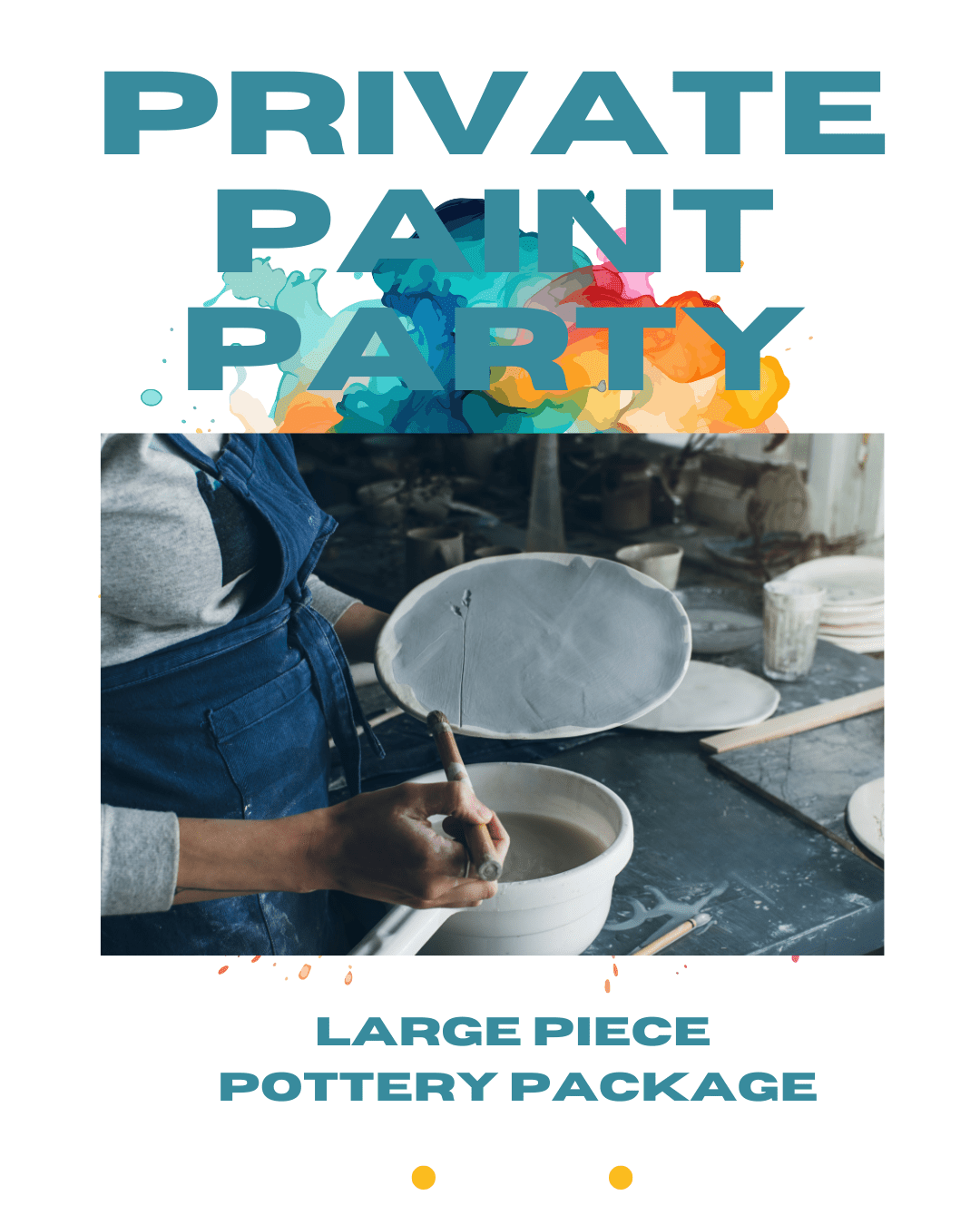 Pottery Painting Party at Main Street Collective: Large Pieces, Fun for All!