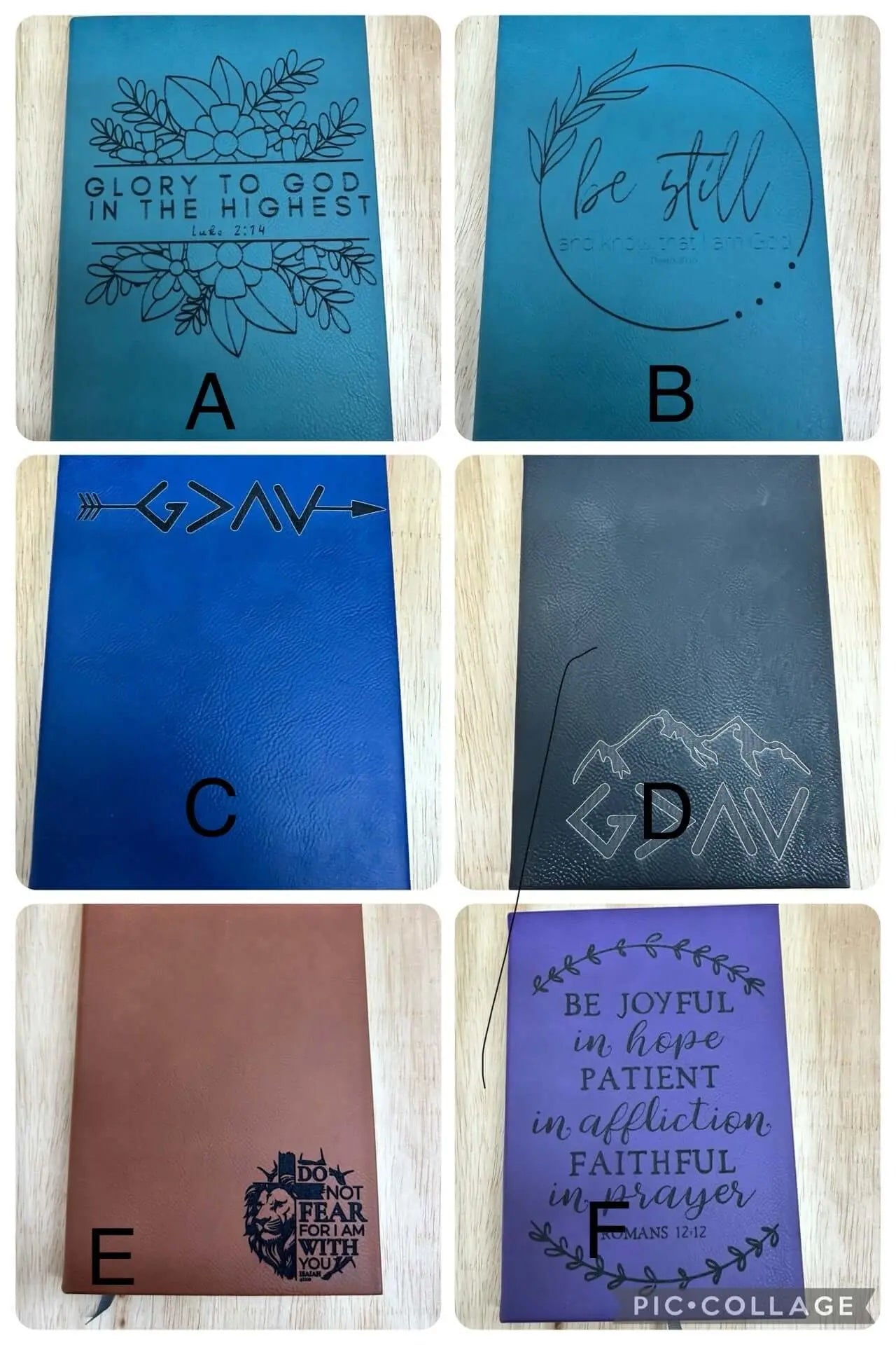 Christian Journals: 6 Leather Prayer Journals - Laser Engraved Religious Gifts
