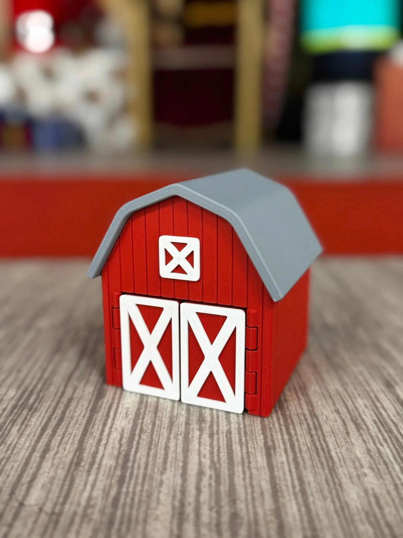 Miniature Red Toy Barn - 3D Printed Farm Animal Playhouse - Main Street Collective