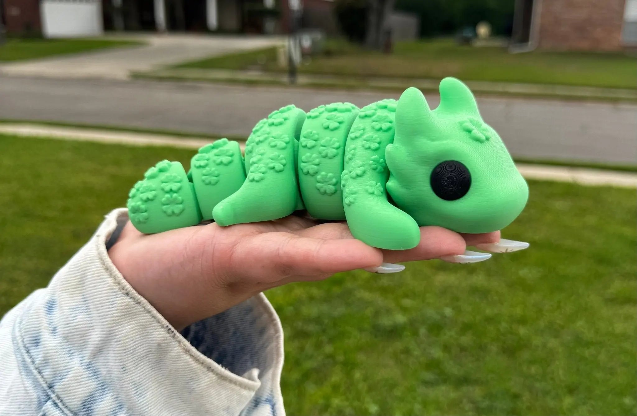 3D Printed Shamrock Dragon Fidget Toy - Lucky Sensory Toy Handmade in Mississippi