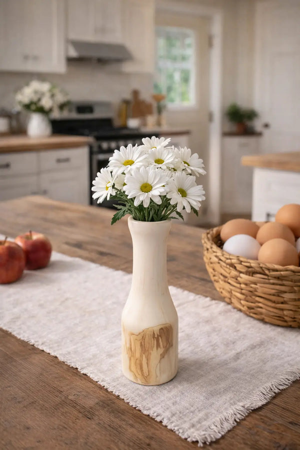 Luxury Chinese Tallow Wood Candle Holder or Bud Vase – Handcrafted Sculptural Wood Decor from Mississippi