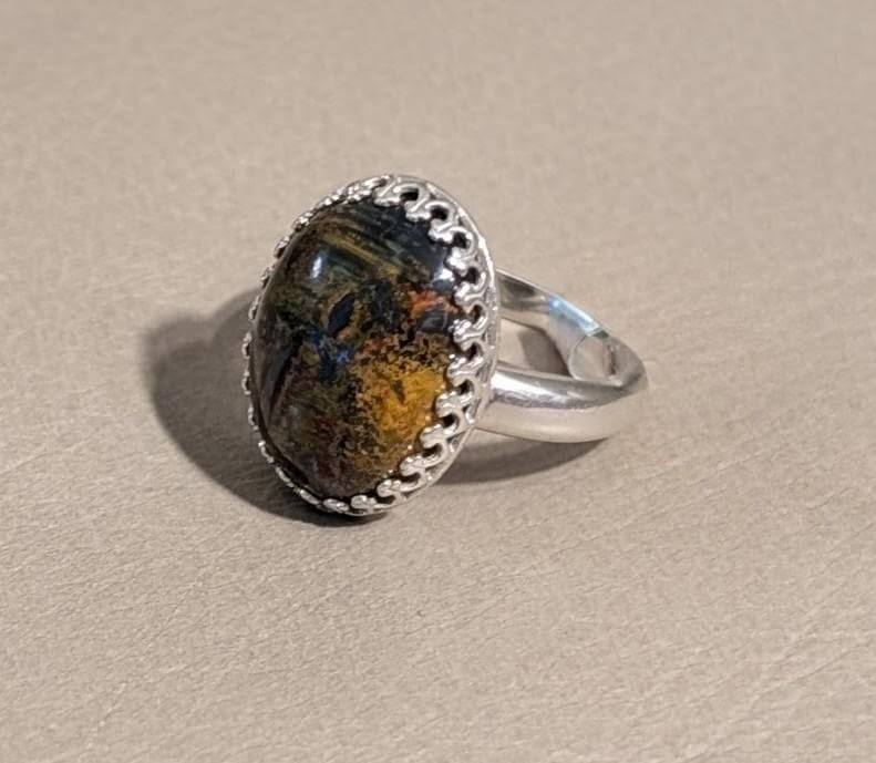 Front view of Mara Mamba Sterling Silver Ring – Mississippi handmade jewelry by Solid Rock Jewelry.