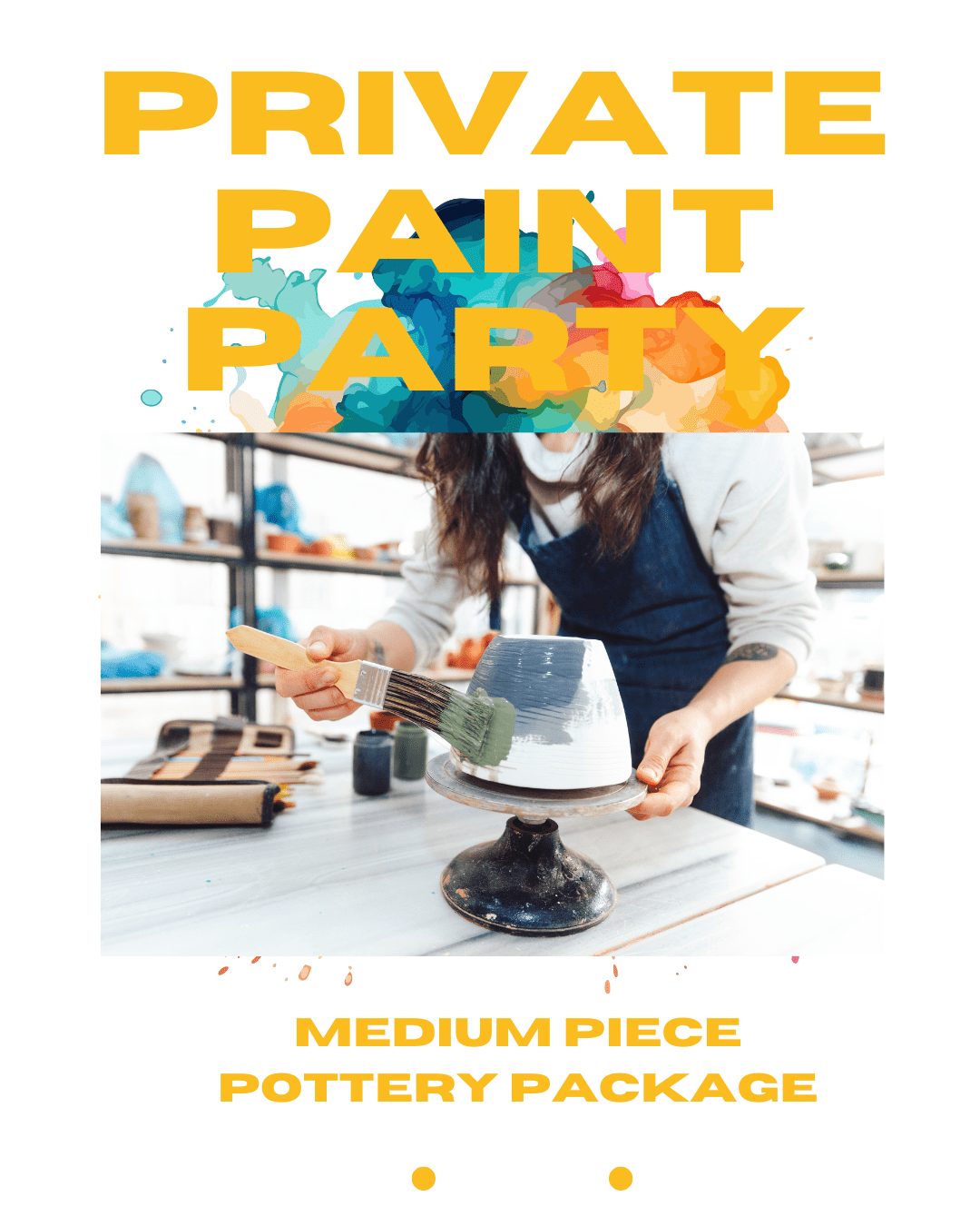 Pottery Painting Party: Medium Piece Package (8 Guests) at Main Street Collective, Hattiesburg MS