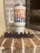 Front view of Mississippi handmade 40 oz tumbler with UV DTF print – High-definition, Southern handmade drinkware by Gracefully Me Creations

