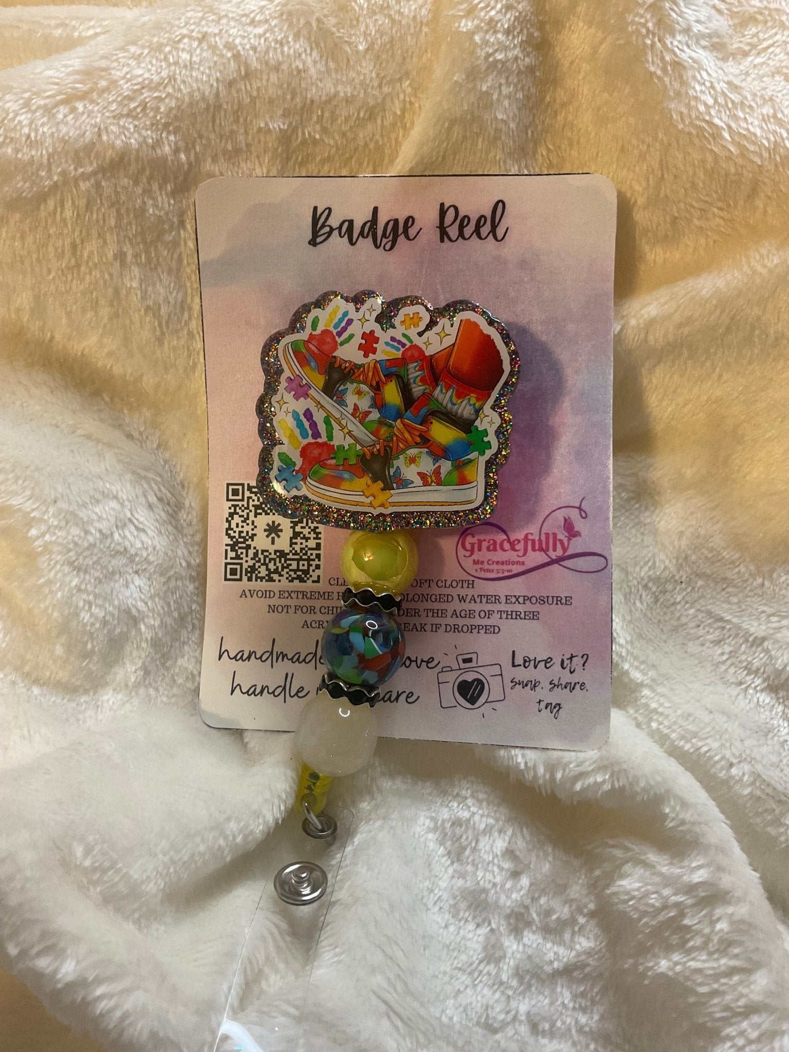 Autism Awareness Badge Reel - Handmade Mississippi Gift, Supportive Teacher/Nurse Accessory by Gracefully Me Creations