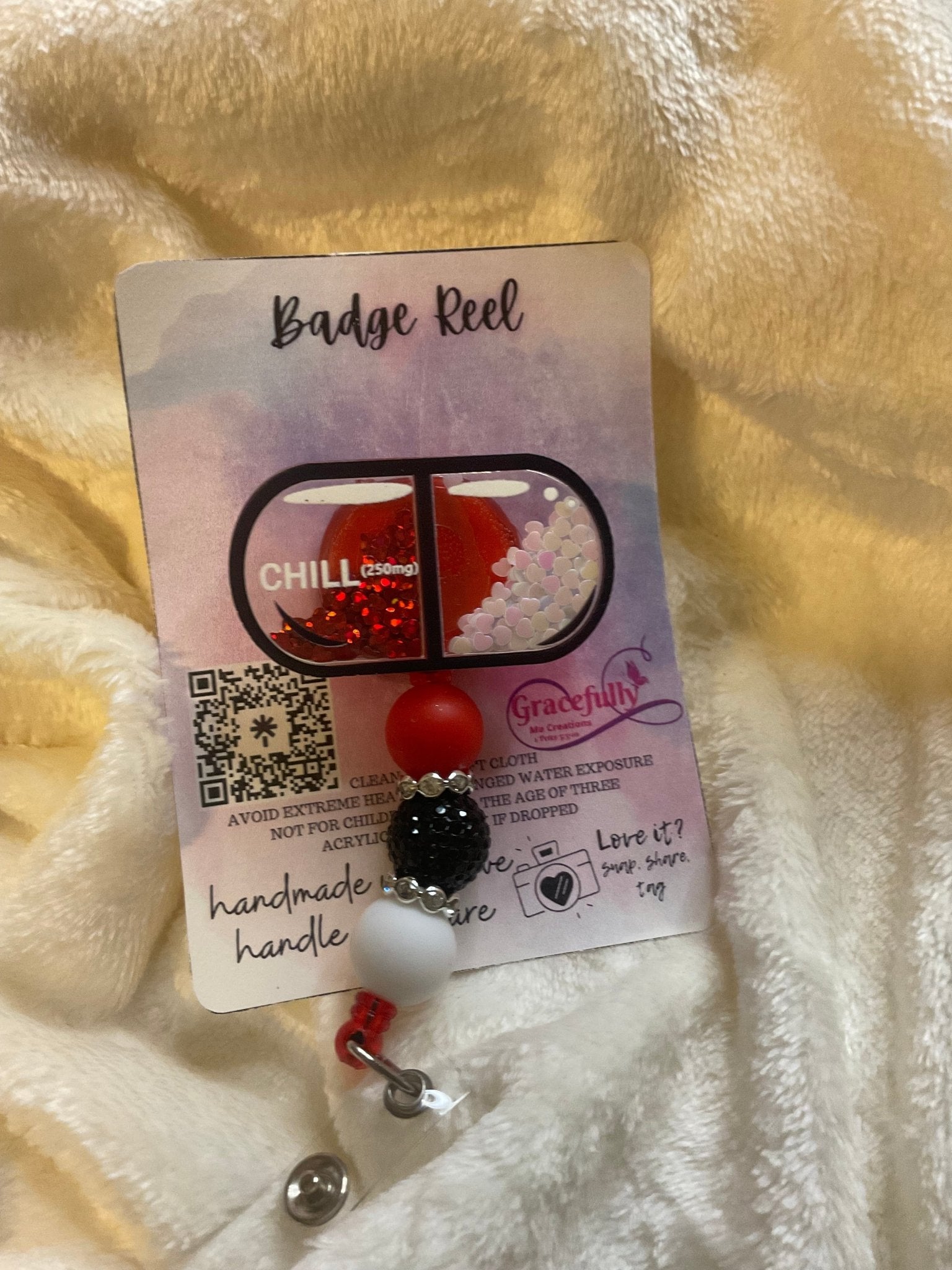 Chill Pill Badge Reel: Handmade Mississippi Nurse Gift - Funny Retractable ID Holder, Gracefully Me Creations