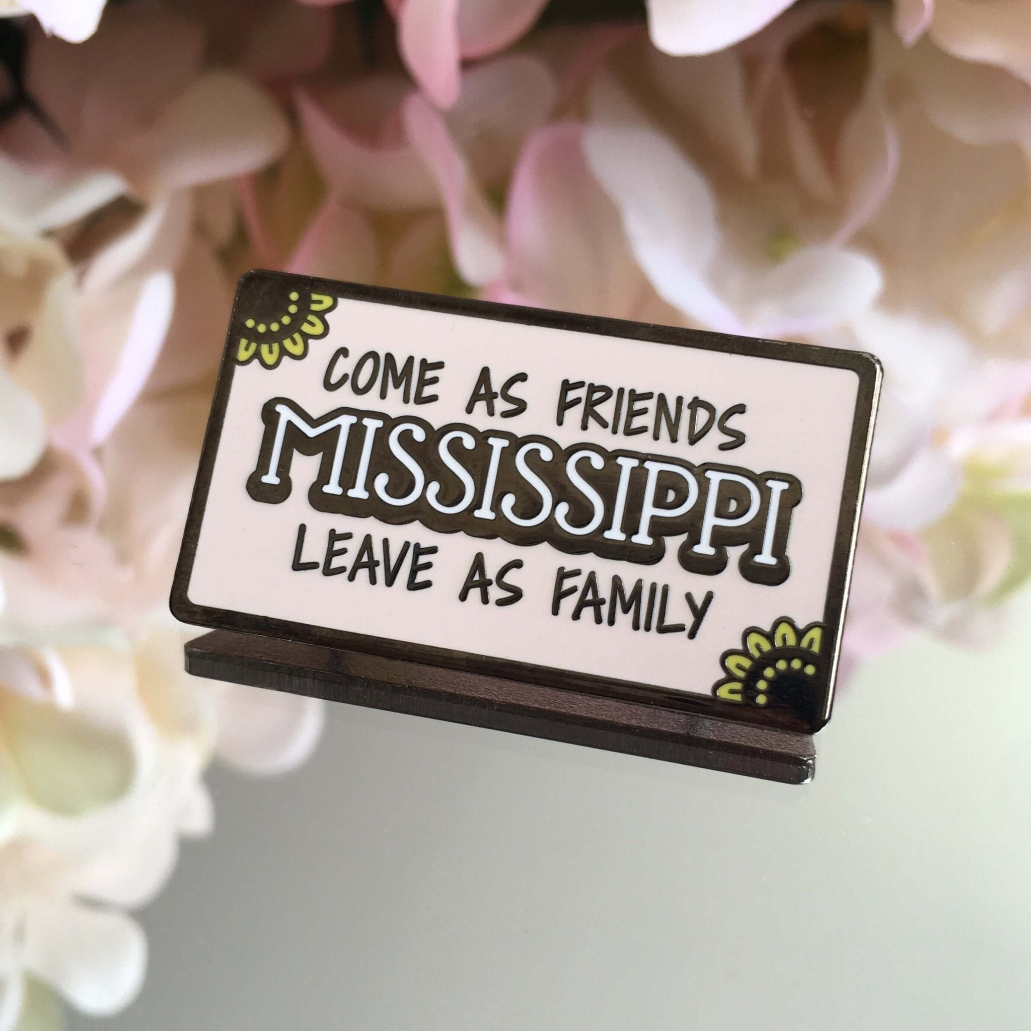 Come as Friends, Leave as Family Enamel Pin