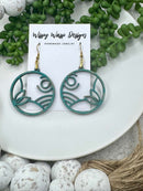 Mississippi handmade gift – The Dirk Earring by Wispy Wasp, distressed walnut wood earrings with gold hypoallergenic hardware.