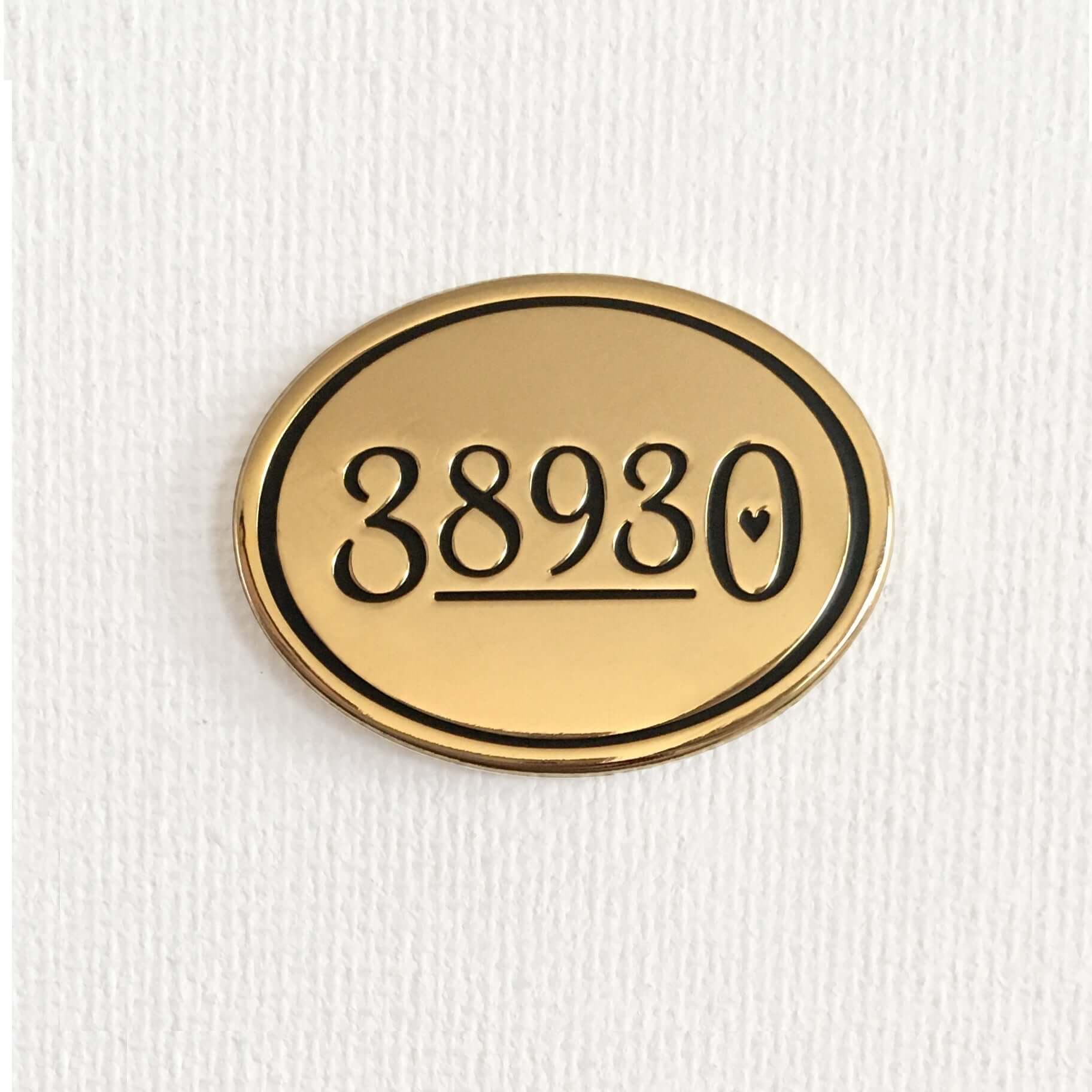Greenwood MS Enamel Pin - 38930 ZIP Code Collectible Souvenir - Mississippi Gift