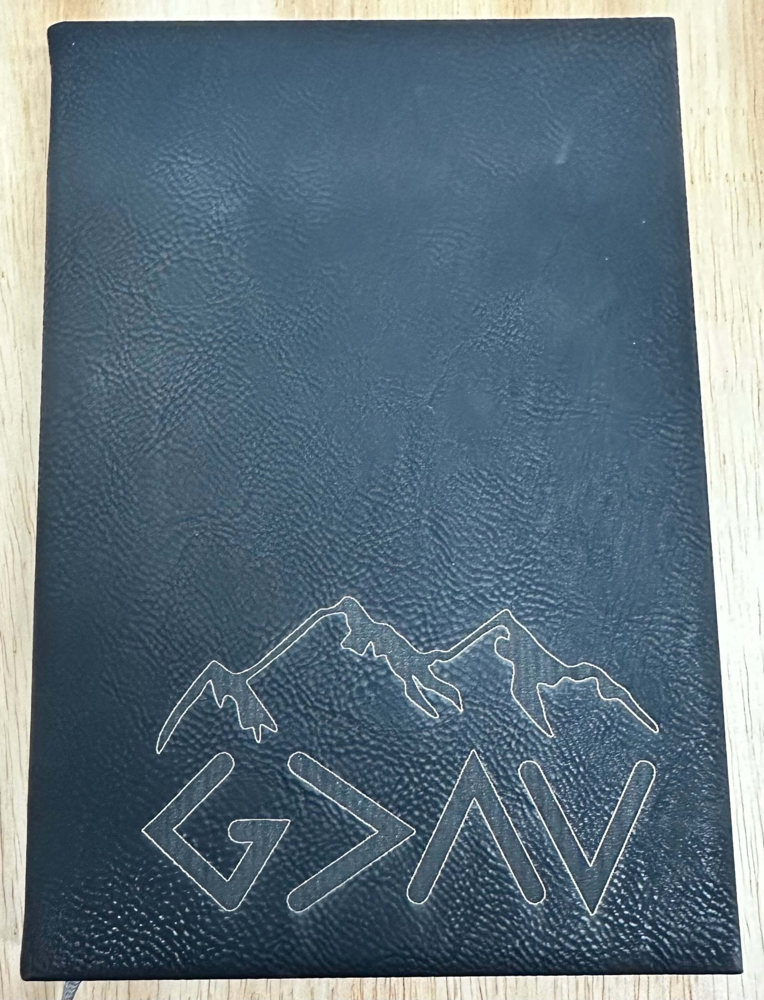 Handmade Leather Journal Mississippi: Mountain Scene, Gift, Prayer, Engraved