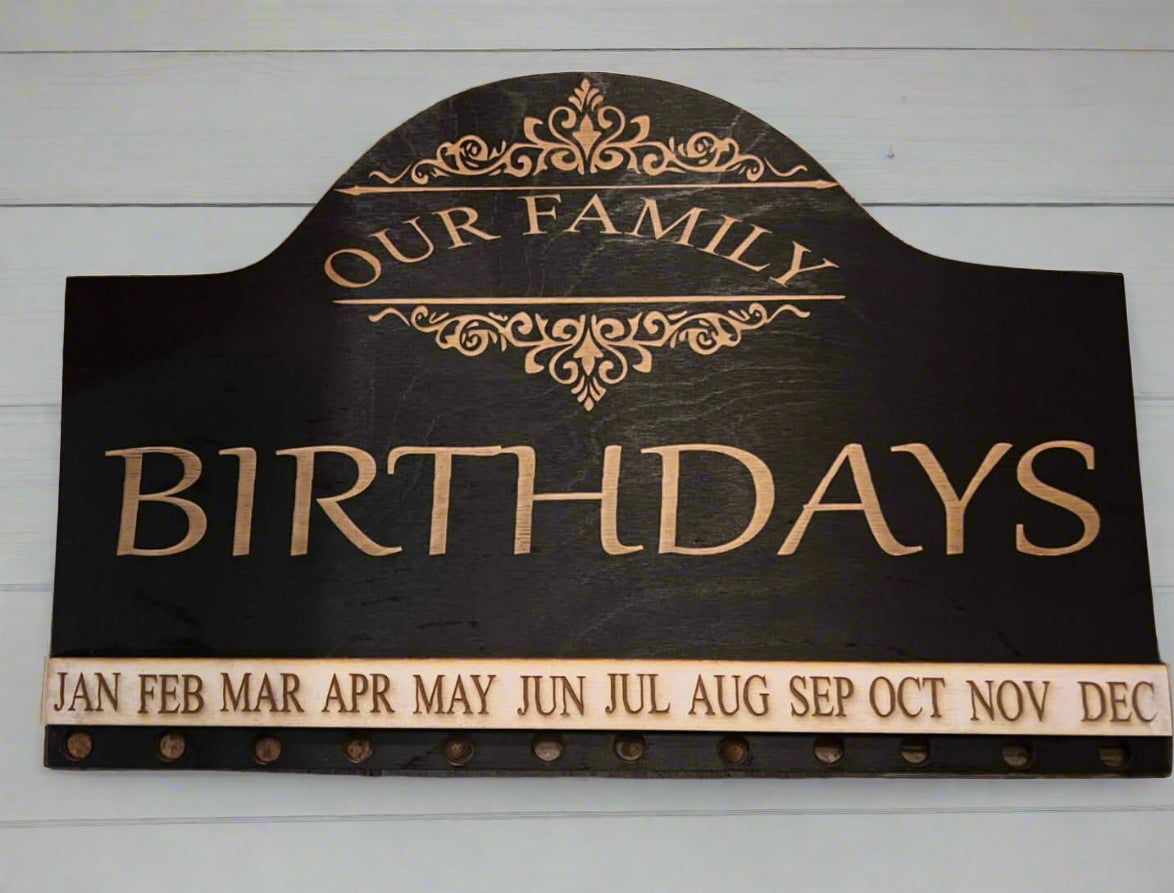 “Our Family Birthdays” Wooden Wall Plaque