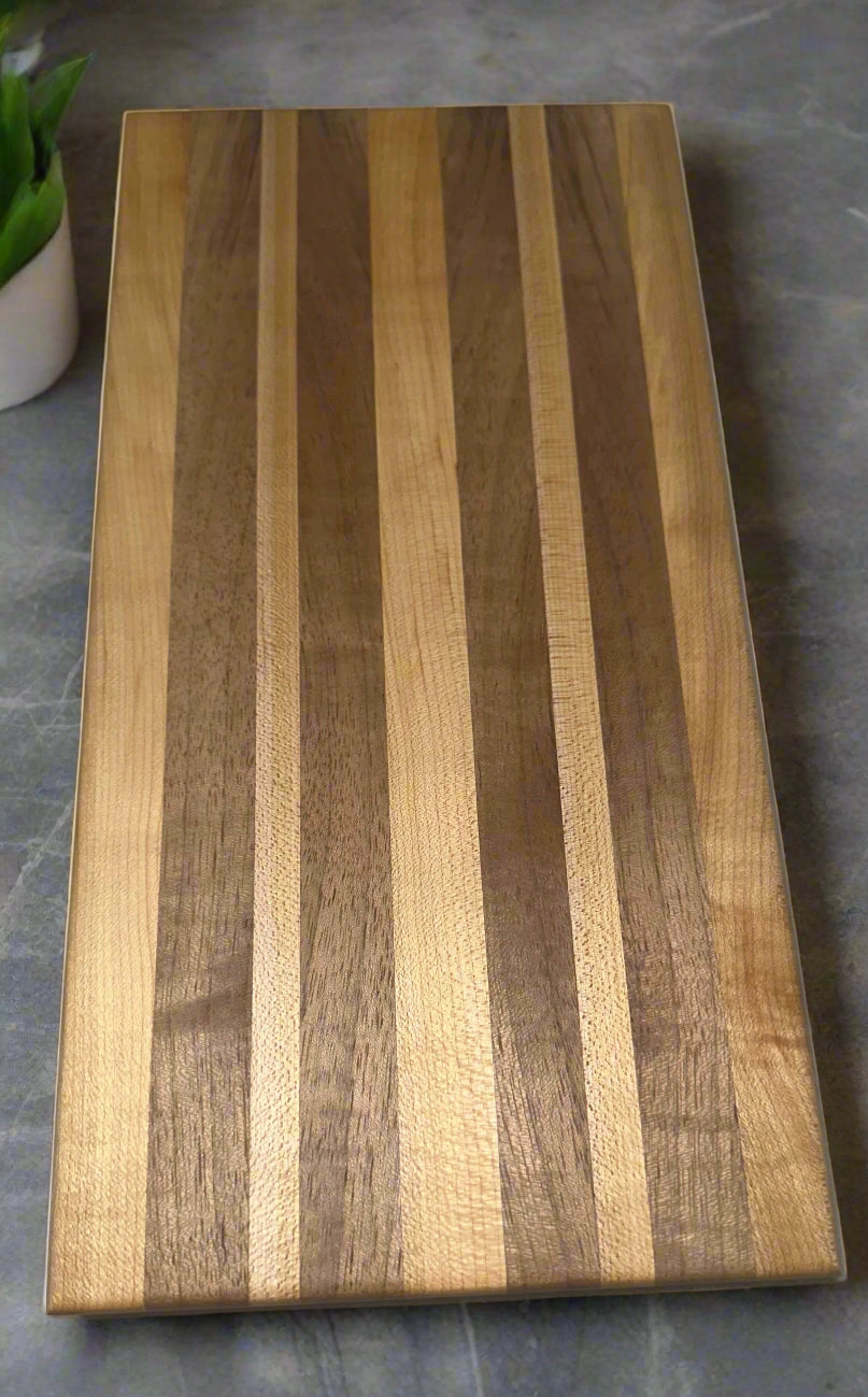 Walnut & Maple Cutting Board by Faithful Woodworks | 12” x 6”