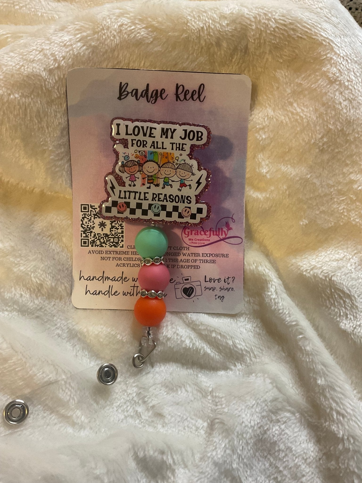 Teacher Badge Reel: Love My Job for Little Reasons | Handmade Mississippi Teacher Gift