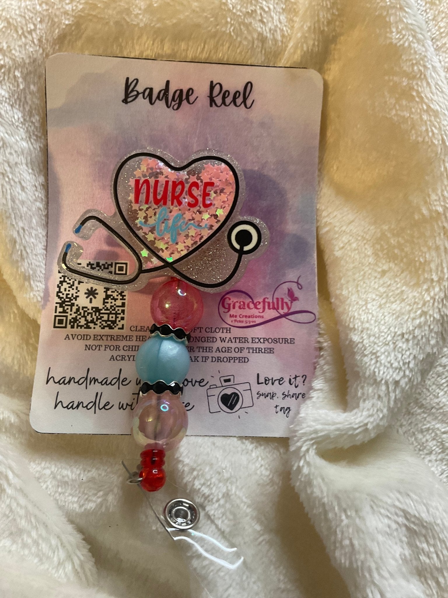 Nurse Badge Reel Handmade: Nurse Life Gift - Mississippi Made Healthcare Accessory by Gracefully Me Creations