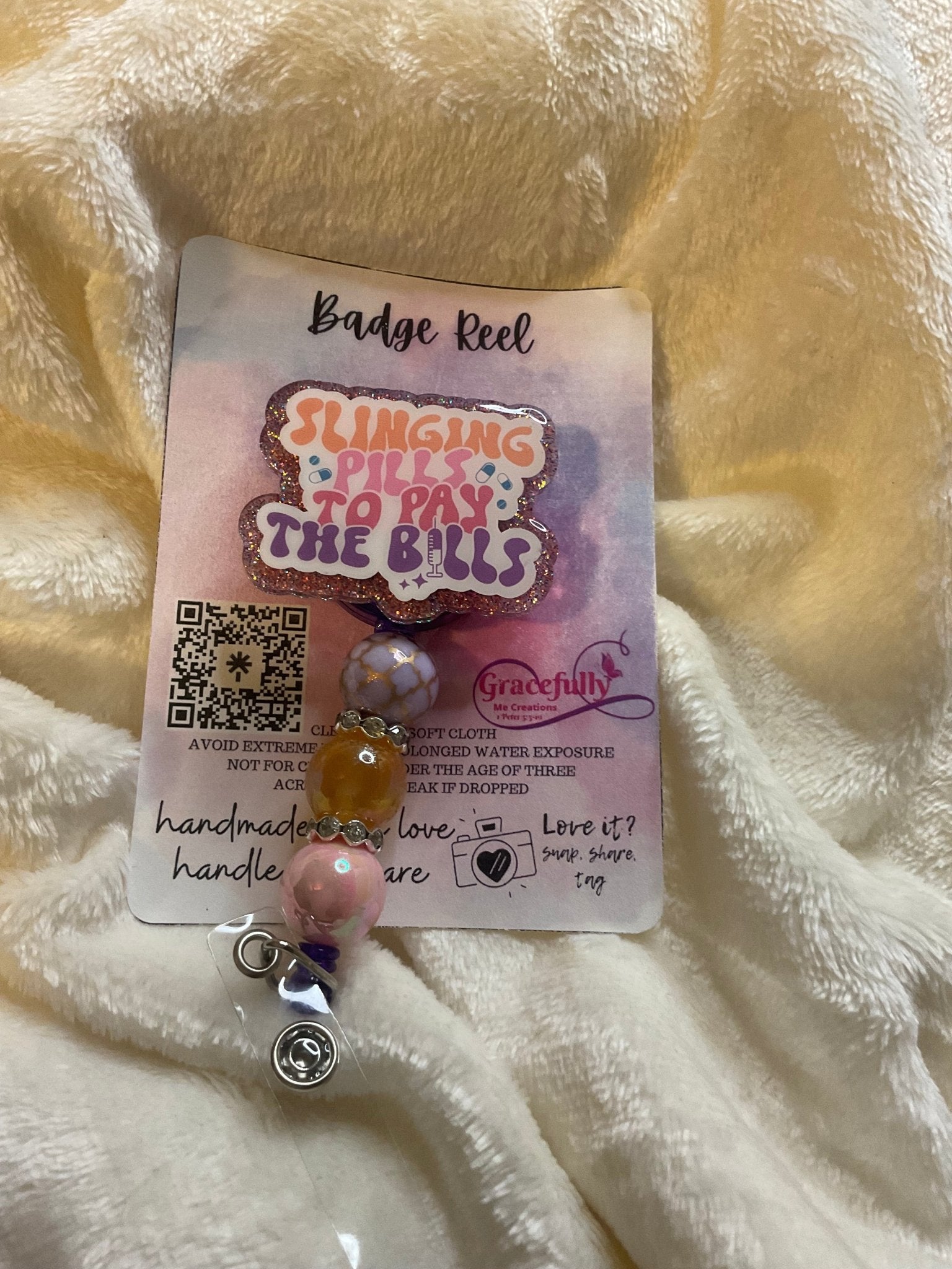 Slinging Pills Badge Reel - Handmade Healthcare Gift from Mississippi