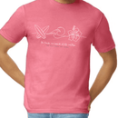 Front view of Mississippi handmade Still Waters Faith Christian T-shirt in coral silk pink – Inspirational Mississippi handmade Christian apparel