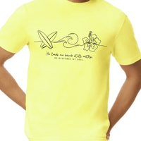Front view of Mississippi handmade Still Waters Faith Christian T-shirt in cornsilk yellow – Faith-based Southern handmade Christian gift