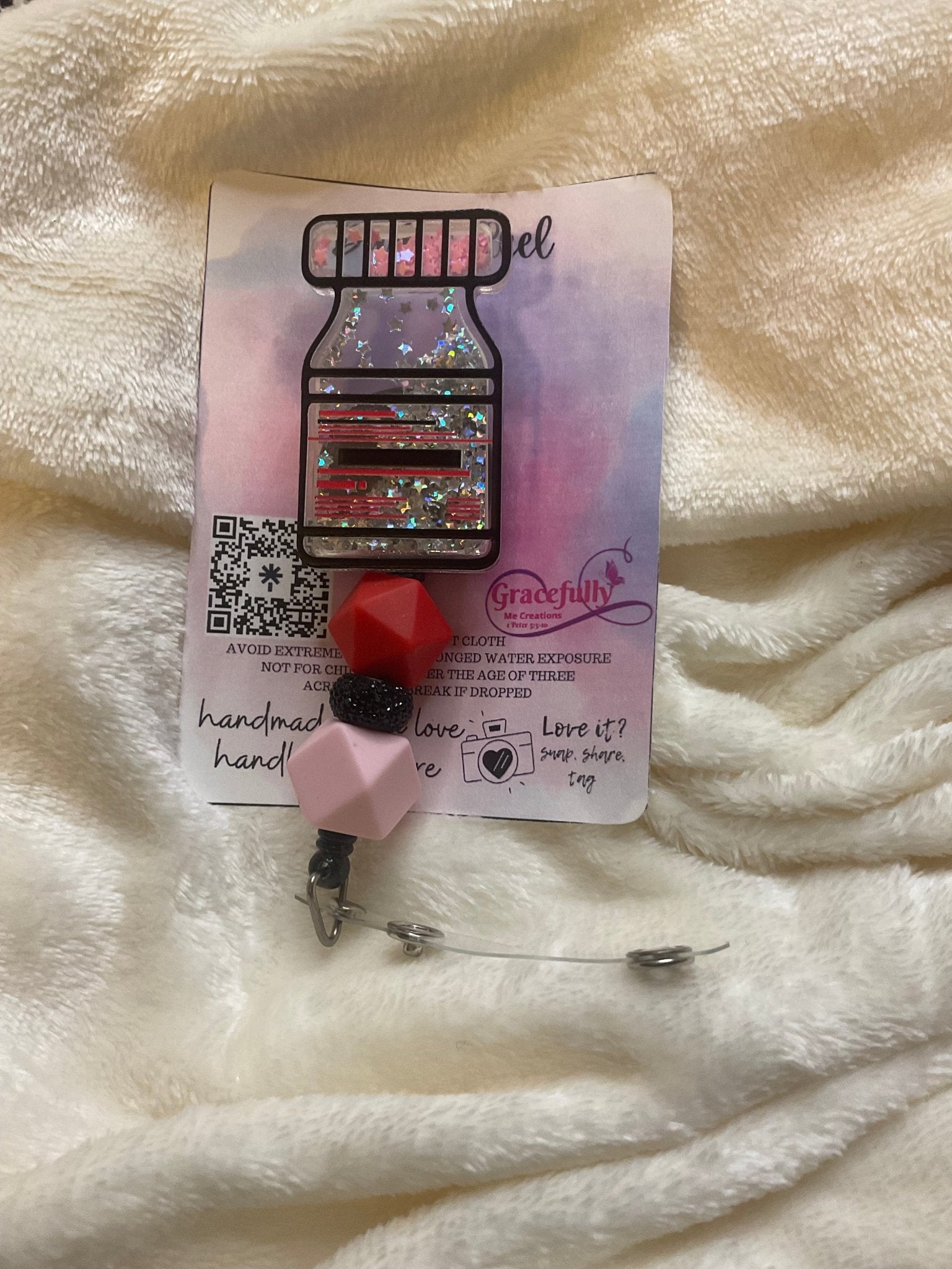 Vial Bottle Badge Reel - Handmade Pharmacy/Healthcare Gift - Gracefully Me Creations