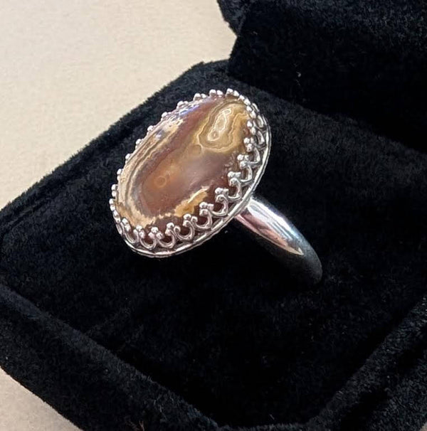 Crowley’s Ridge Agate Ring (Size 8)
