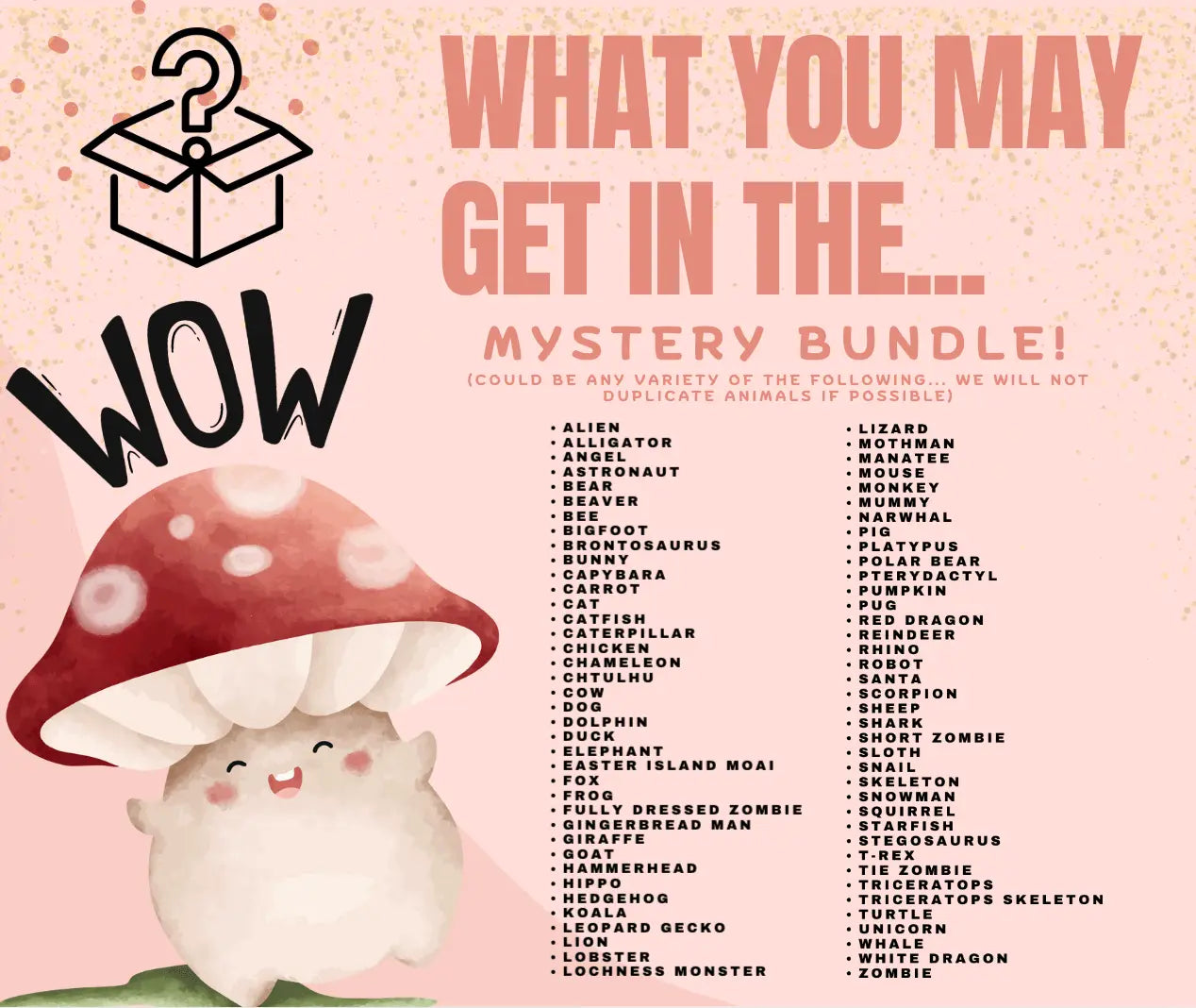 Mushroom Lady Co. Mystery Critter Fidget Bundle: Surprise Animals! Collect Mississippi Handmade Toys, Sensory, & Fun!