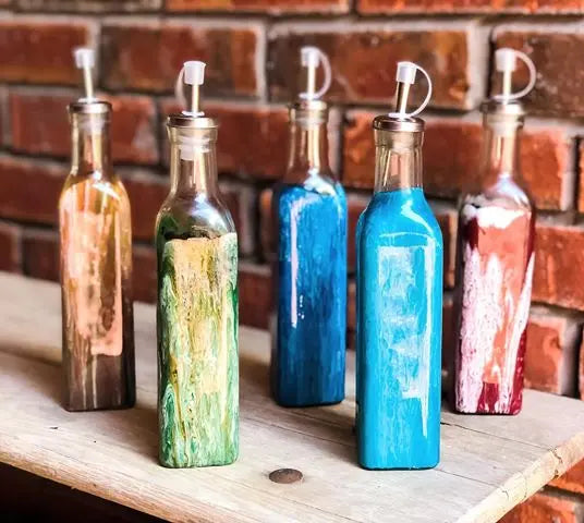 Hand-Painted Oil & Vinegar Cruets | Decorative Kitchen Bottles | Main Street Collective