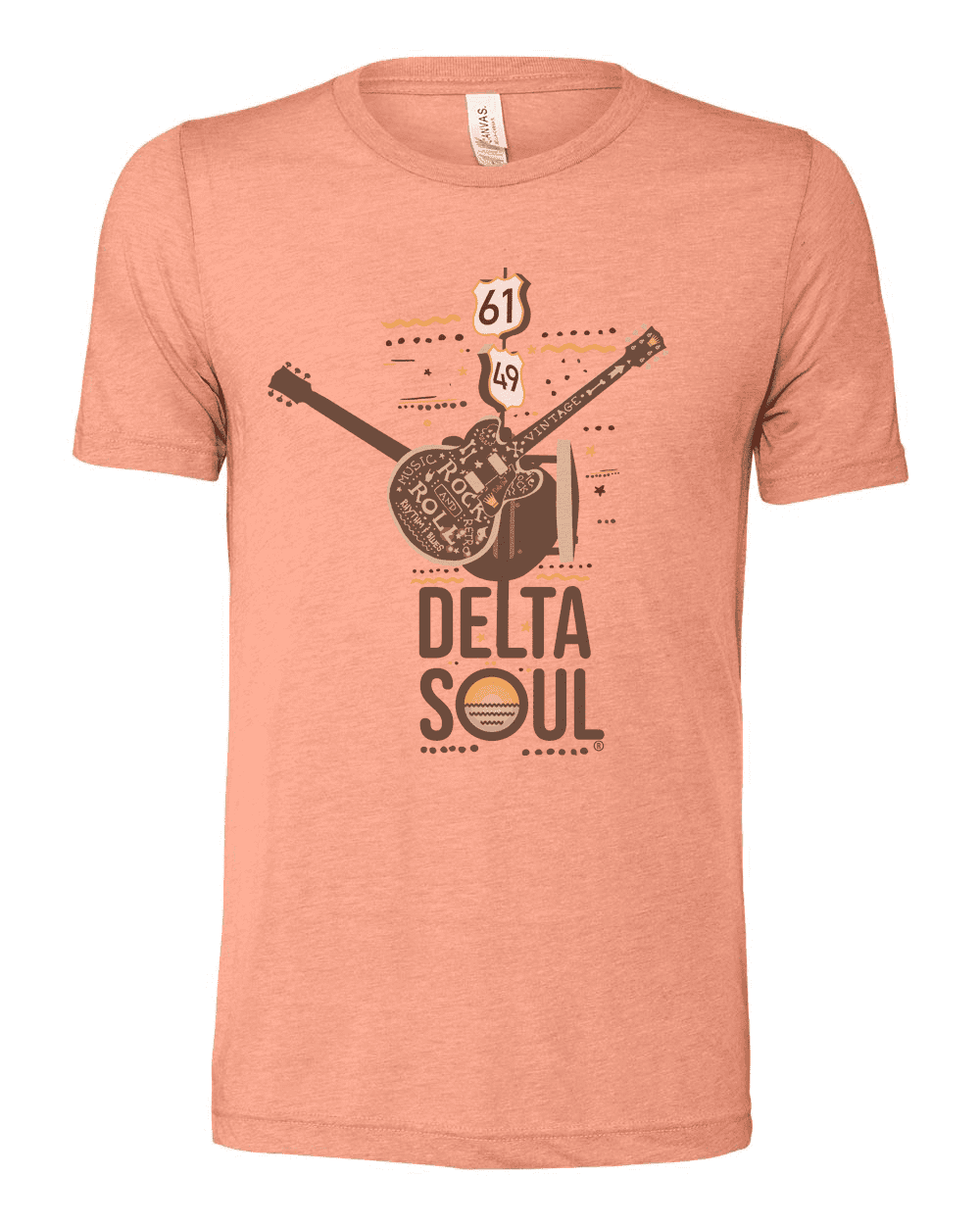 Delta Soul Crossroads T-Shirt: Mississippi Delta Blues Music, Guitar Graphic, Vintage Style, Eco-Friendly Tee