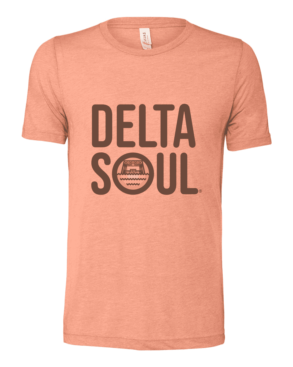 Orange Delta Soul T-shirt - Keesler Bridge illustration, Mississippi lifestyle apparel, Southern history tee