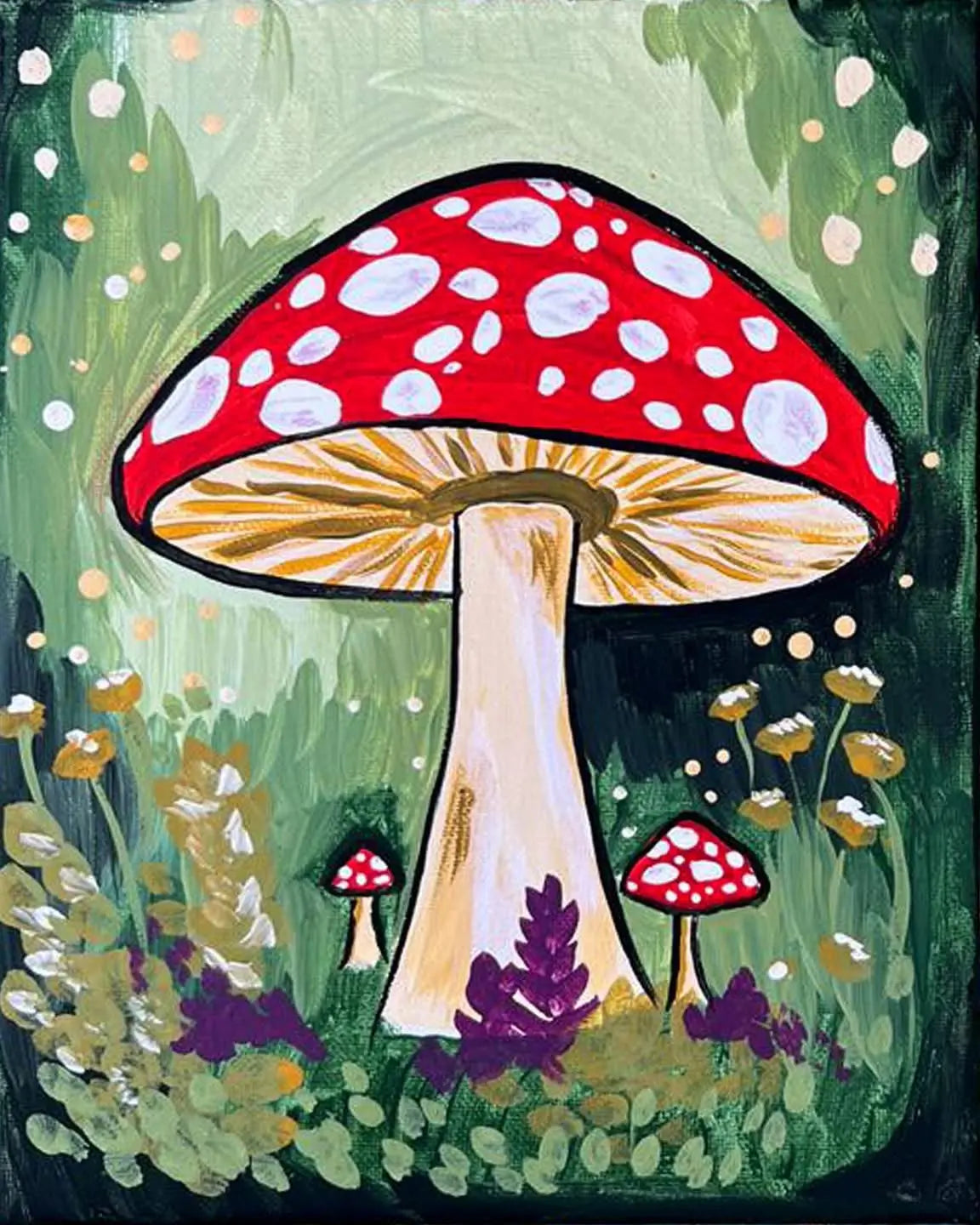 Mushroom Painting DIY Kit: Red Toadstool Canvas Art by Main Street Collective