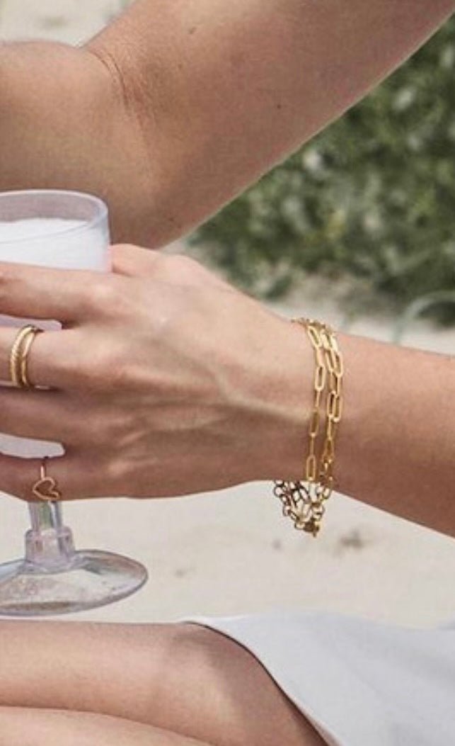 Gold Bracelet: Chain Link Jewelry, Woman's Gold Bracelet, Dainty Stackable Chain Bracelet