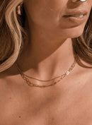 Paperclip Layered Choker with gold sphere details from Keep It Trendy