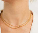 Paperclip Layered Choker worn layered with casual boho outfit from Keep It Trendy