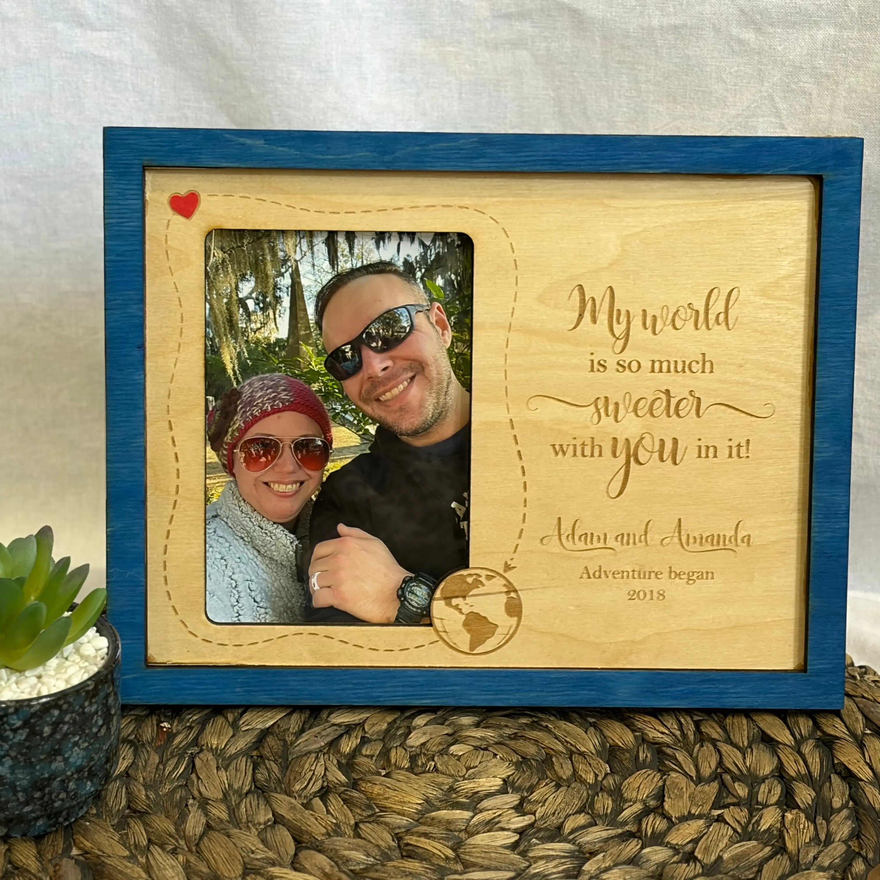 Personalized Couple Frame with Love Quote | Photo Gift for Anniversary, Valentine's Day, 4x6 Photo