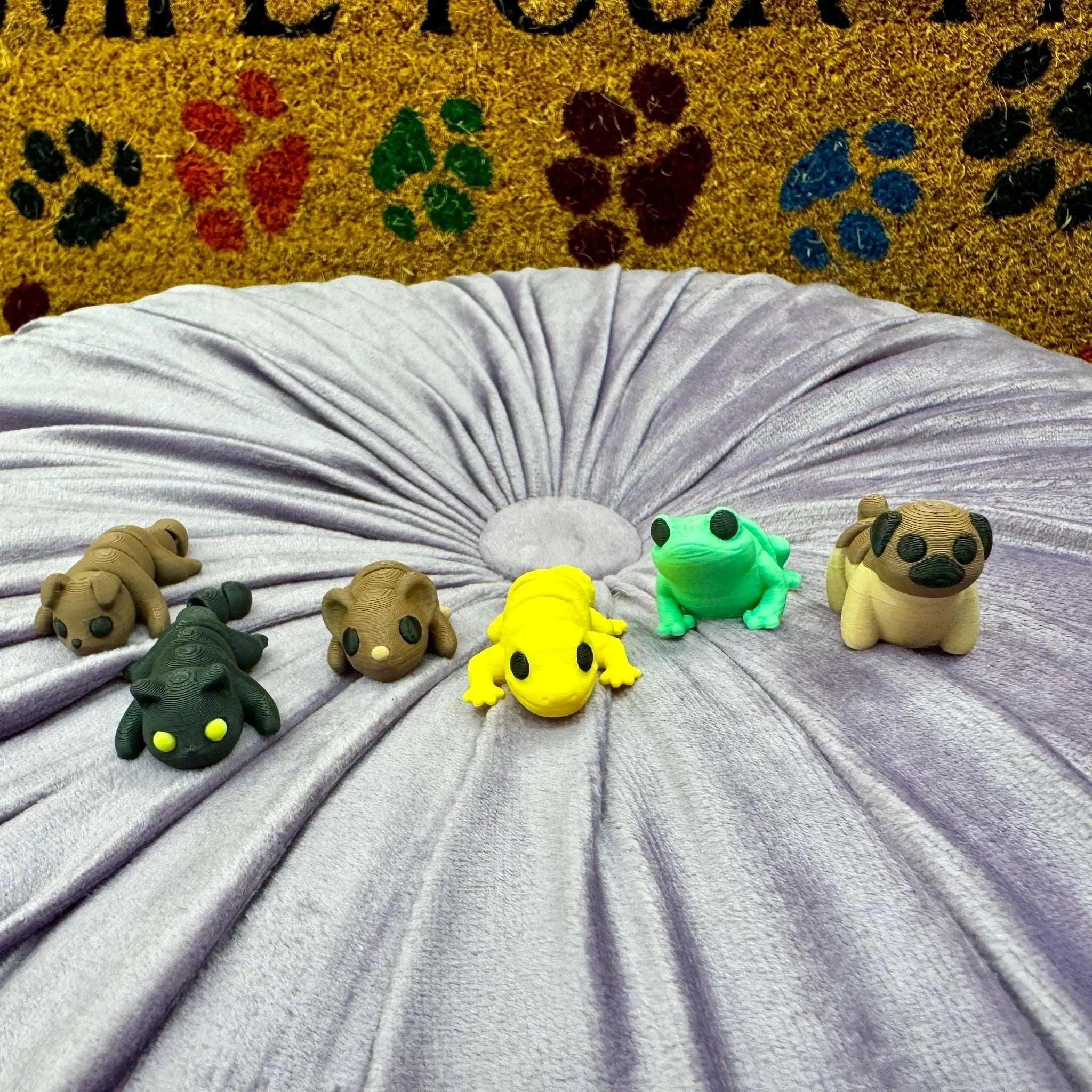 Pet Pal Bundle: 3D Printed Fidgets - Dog, Cat, Pug, Frog, Gecko, Mouse - Mini Animals by Main Street Collective