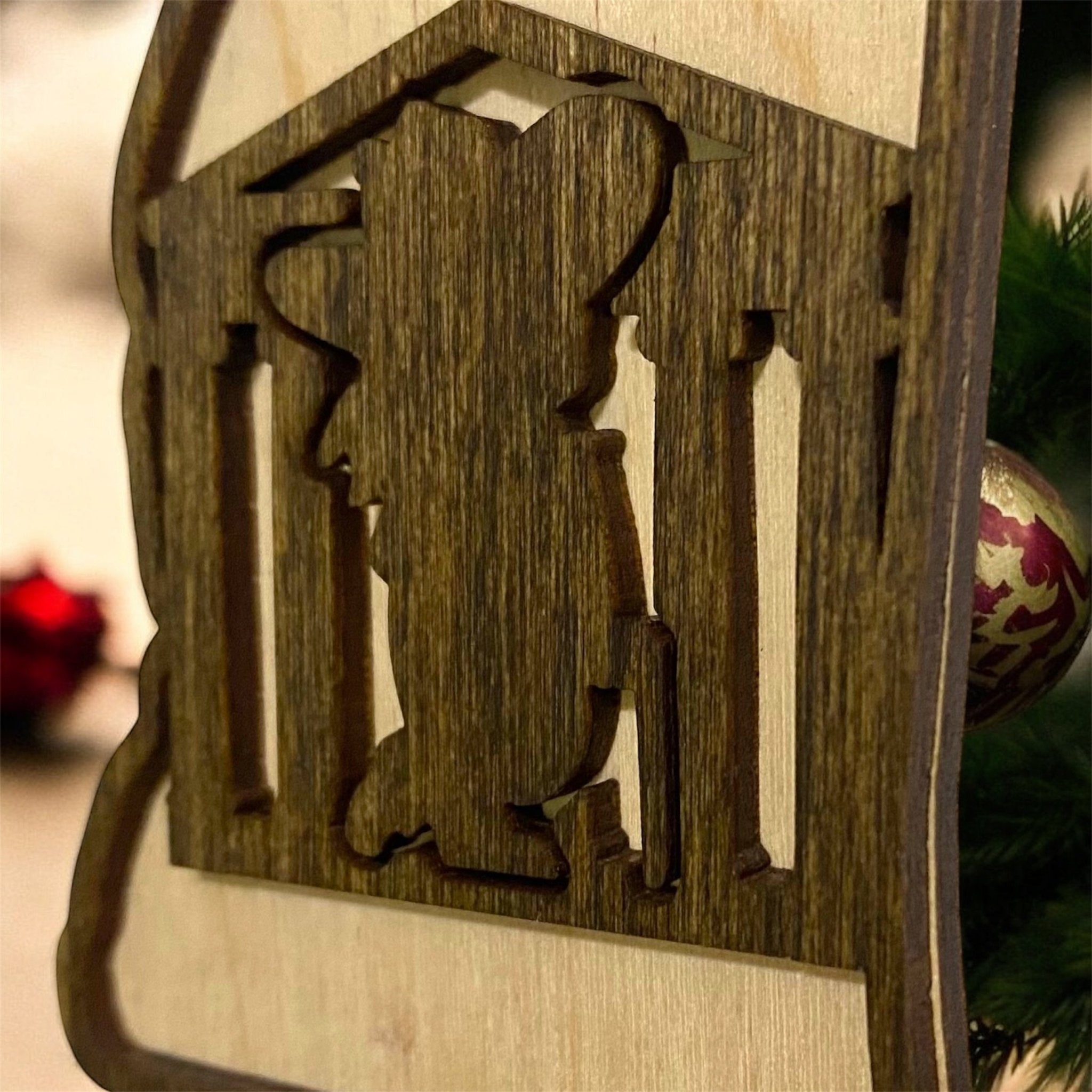 Mississippi Rebels Lyceum Ornament - Oxford, MS Wooden Christmas Decoration