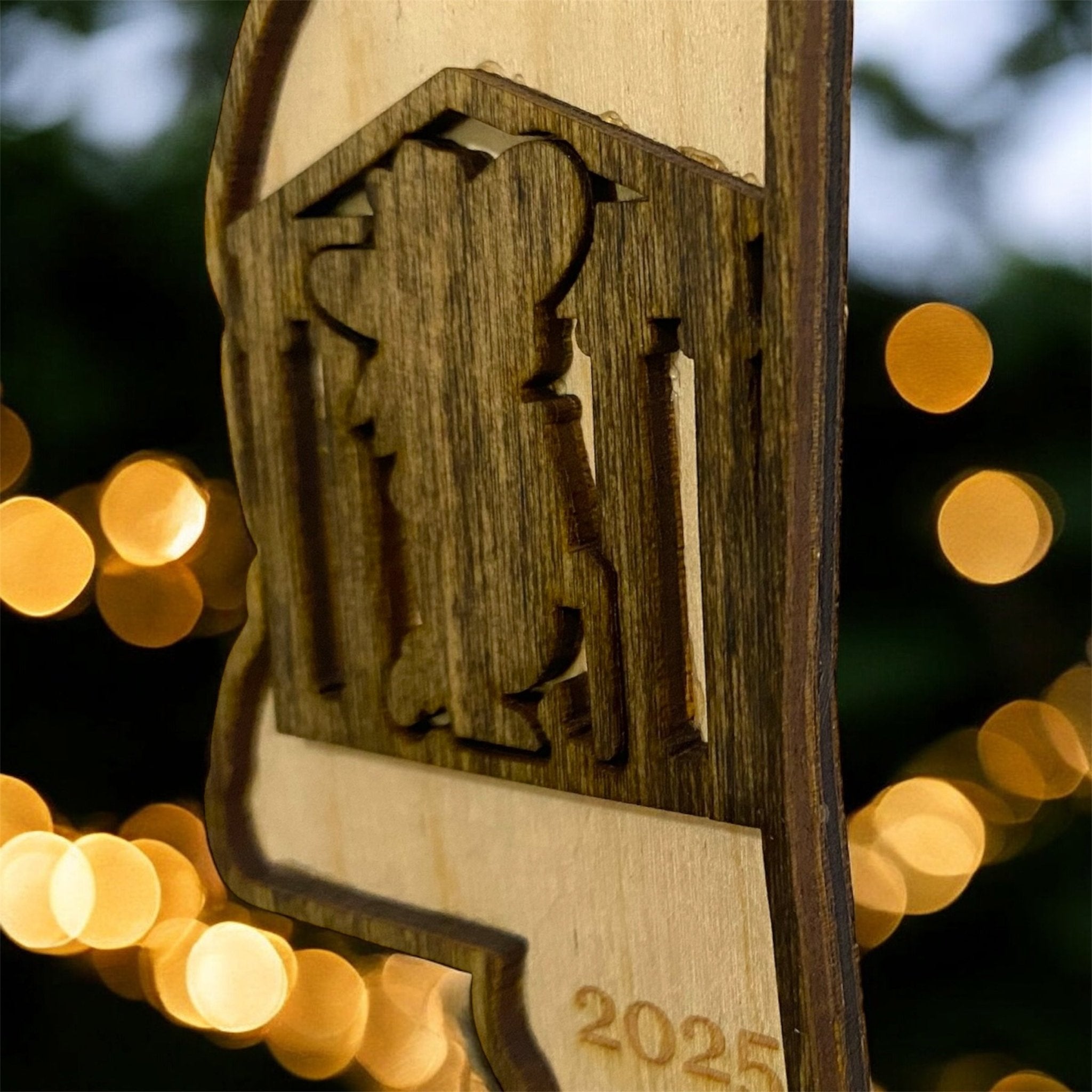 Mississippi Rebels Lyceum Ornament 2025: Wooden College Keepsake, Handmade Mississippi Ornament