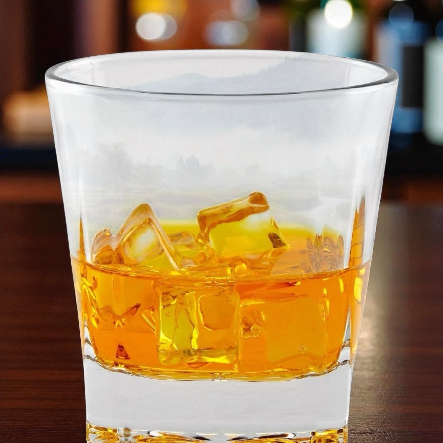 Whiskey Glass with Ice Cubes | Rock Glass by Main Street Collective | Premium Spirits Gift