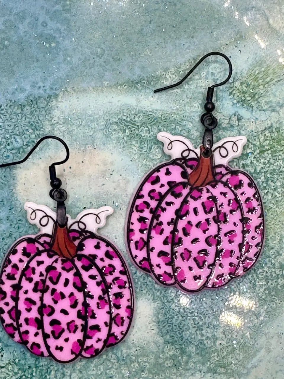 Pink Cheetah Pumpkin Earrings: Handmade Fall Fashion Jewelry - Main Street Collective