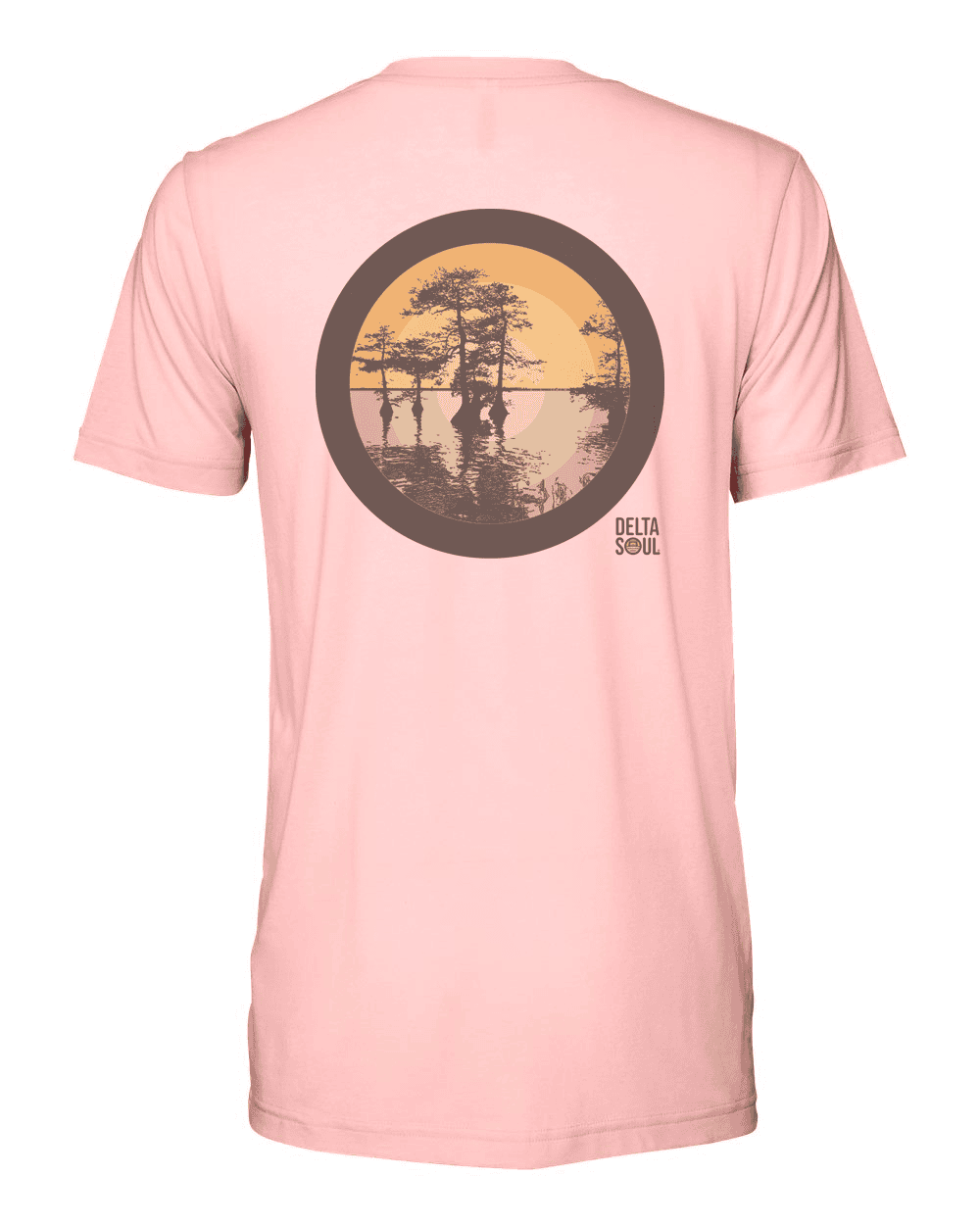 Delta Soul Cypress Bayou T-shirt Back View - Pink Mississippi Tee, Eco-Friendly Design