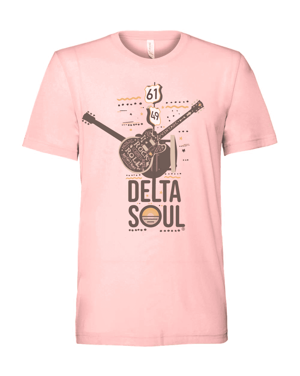 Delta Soul T-shirt: Mississippi Blues Tee with Guitar Graphic. Vintage Style Unisex Clothing. Eco-friendly T-shirt supports waterways!