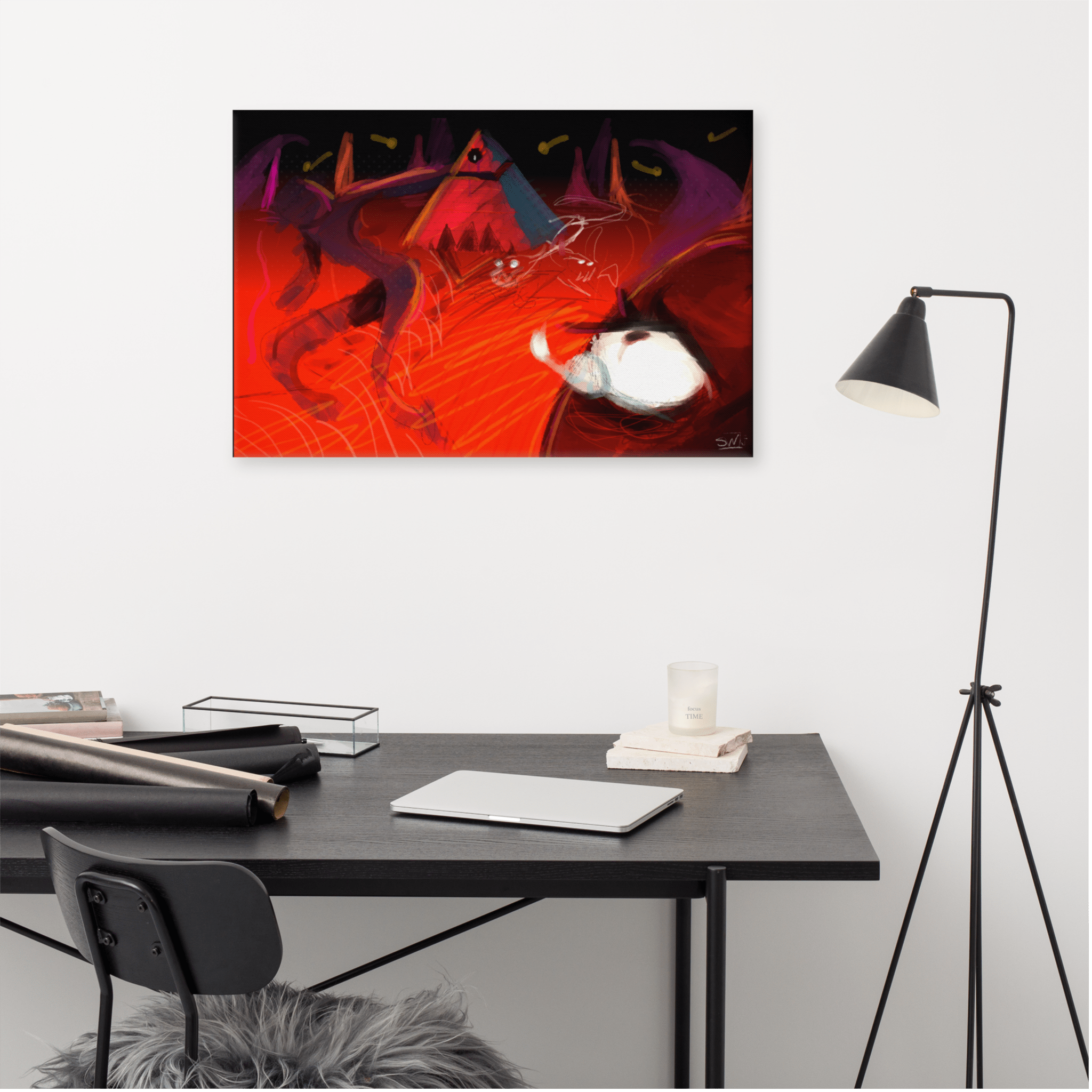 "POWER OF THE EMPIRE" Canvas Print: Red & Purple Surreal Art by Viola Panther | Main Street Collective