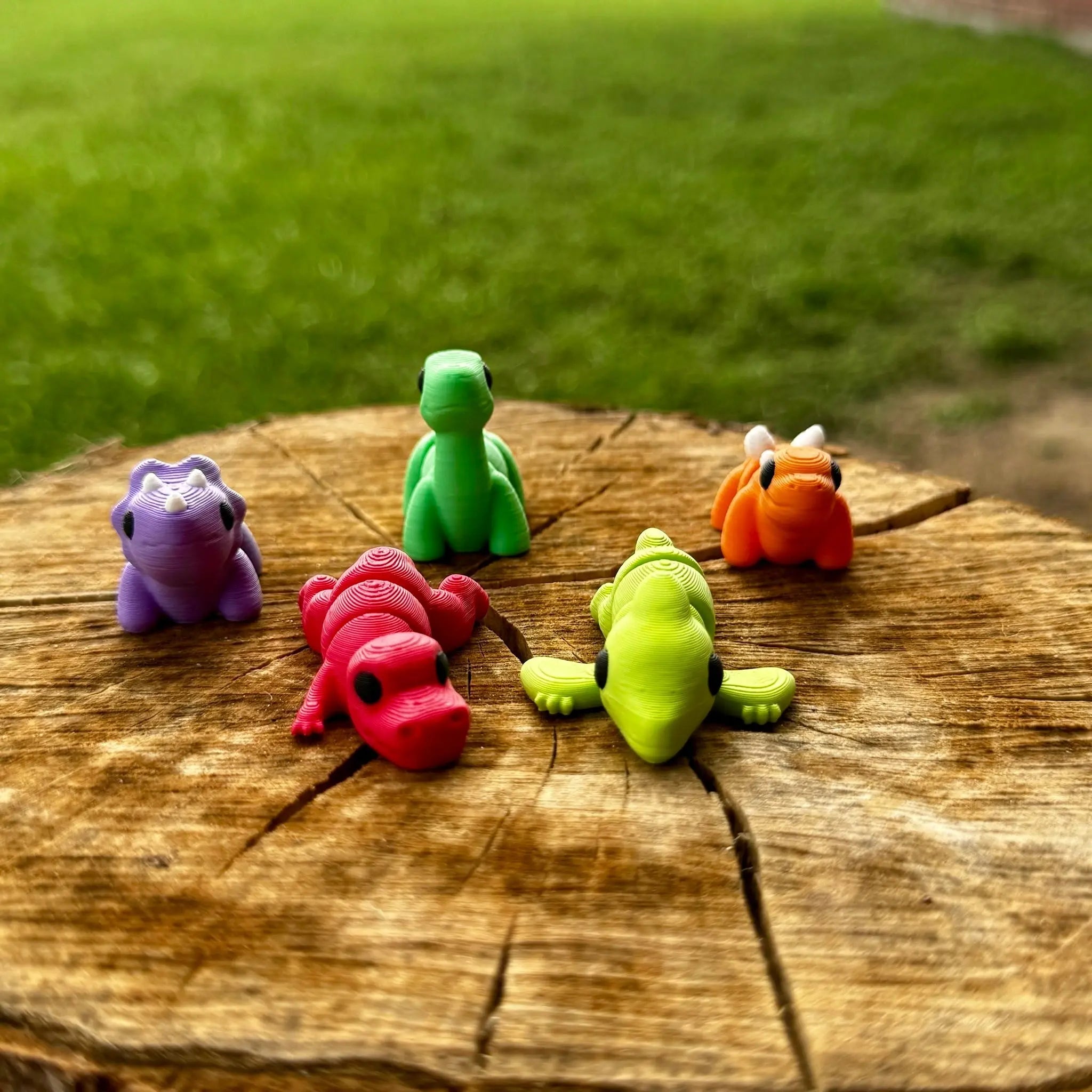 3D Printed Mini Dinosaurs Bundle: T-Rex, Triceratops, Brontosaurus - Fidget Toys for Stress Relief, Dinosaur Toys, USA Made