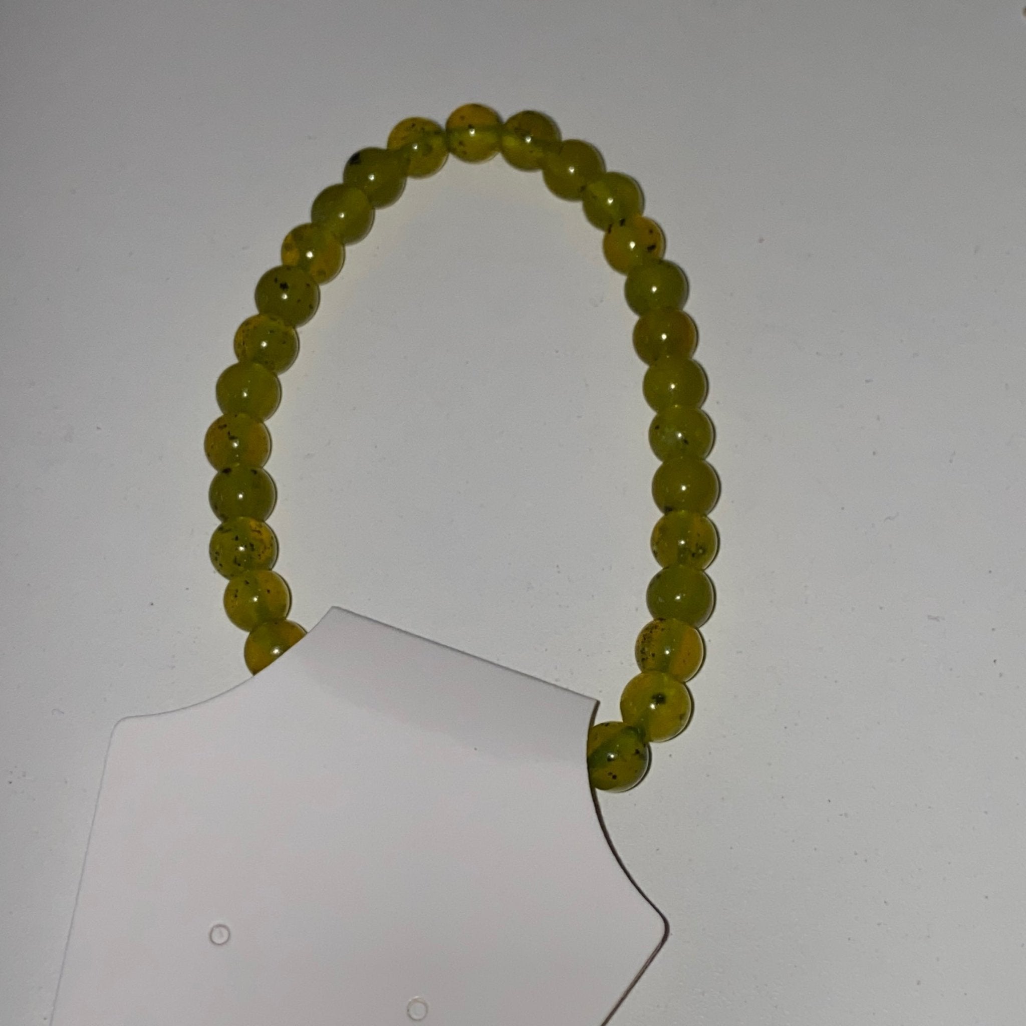 Handmade Prehnite bracelet with 6mm natural green gemstone beads from Hands of Earth Energy

