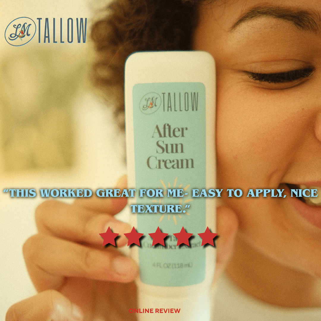 Tallow After Sun Cream - Natural Sunburn Relief & Skin Recovery with Calendula, Aloe & Lavender