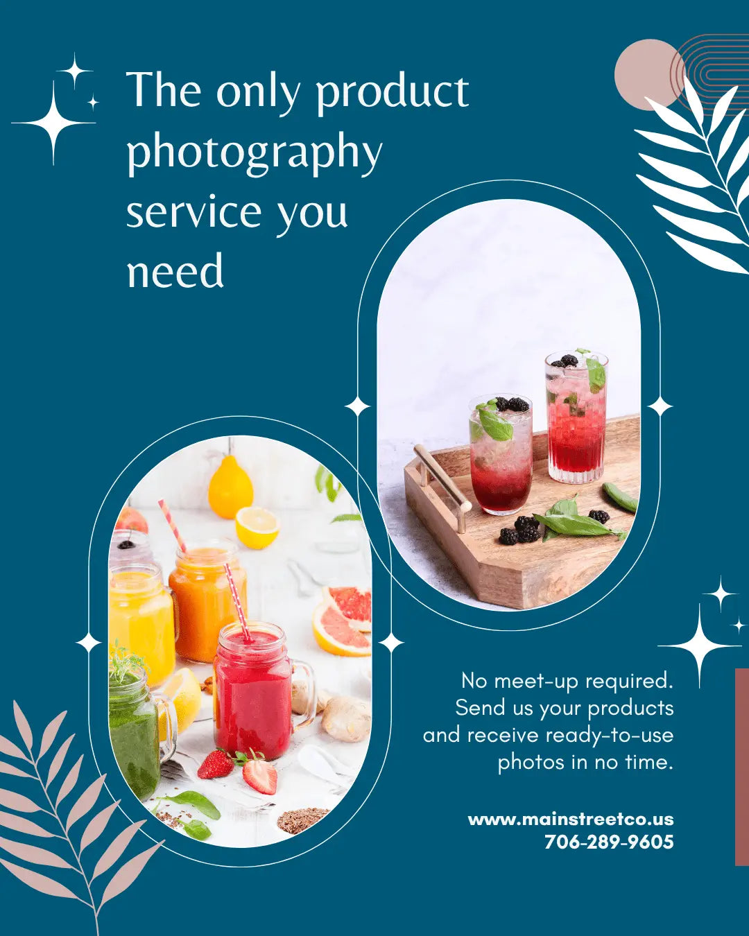 Product Photography Service: Mail-In for Ready-to-Use Photos of beverages. Product Photography for small businesses.