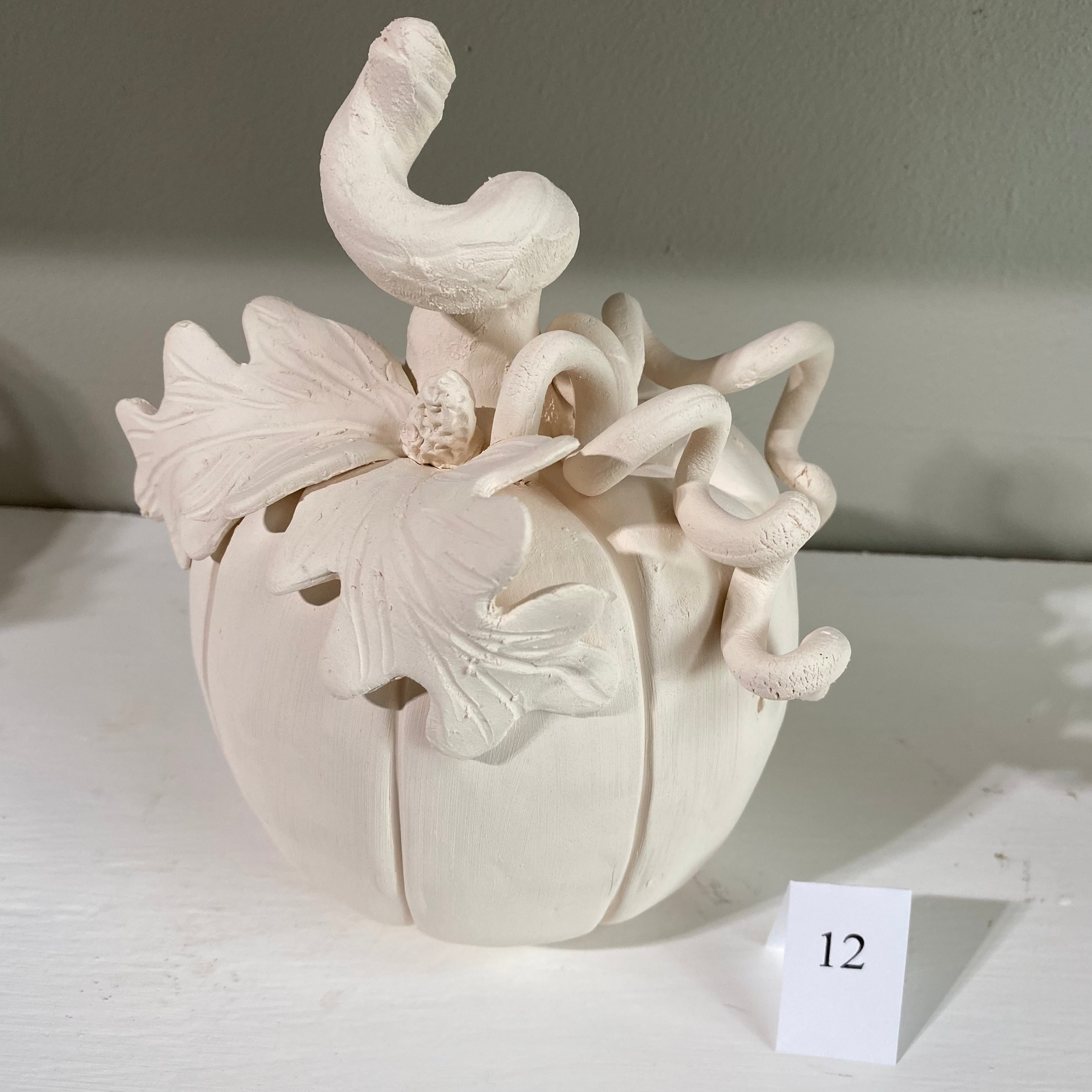 Handmade Pottery Pumpkin: Unglazed Pinch Pot Fall Decor from Hattiesburg, MS Pottery Studio