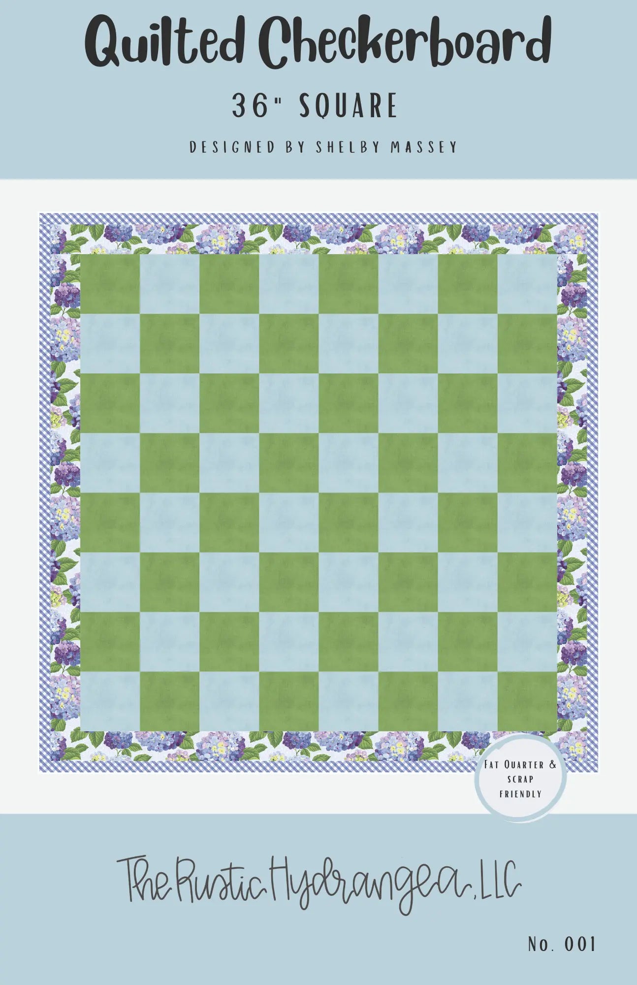Quilted Checkerboard Pattern: 36" Square Quilt Design by Shelby Massey - The Rustic Hydrangea, LLC