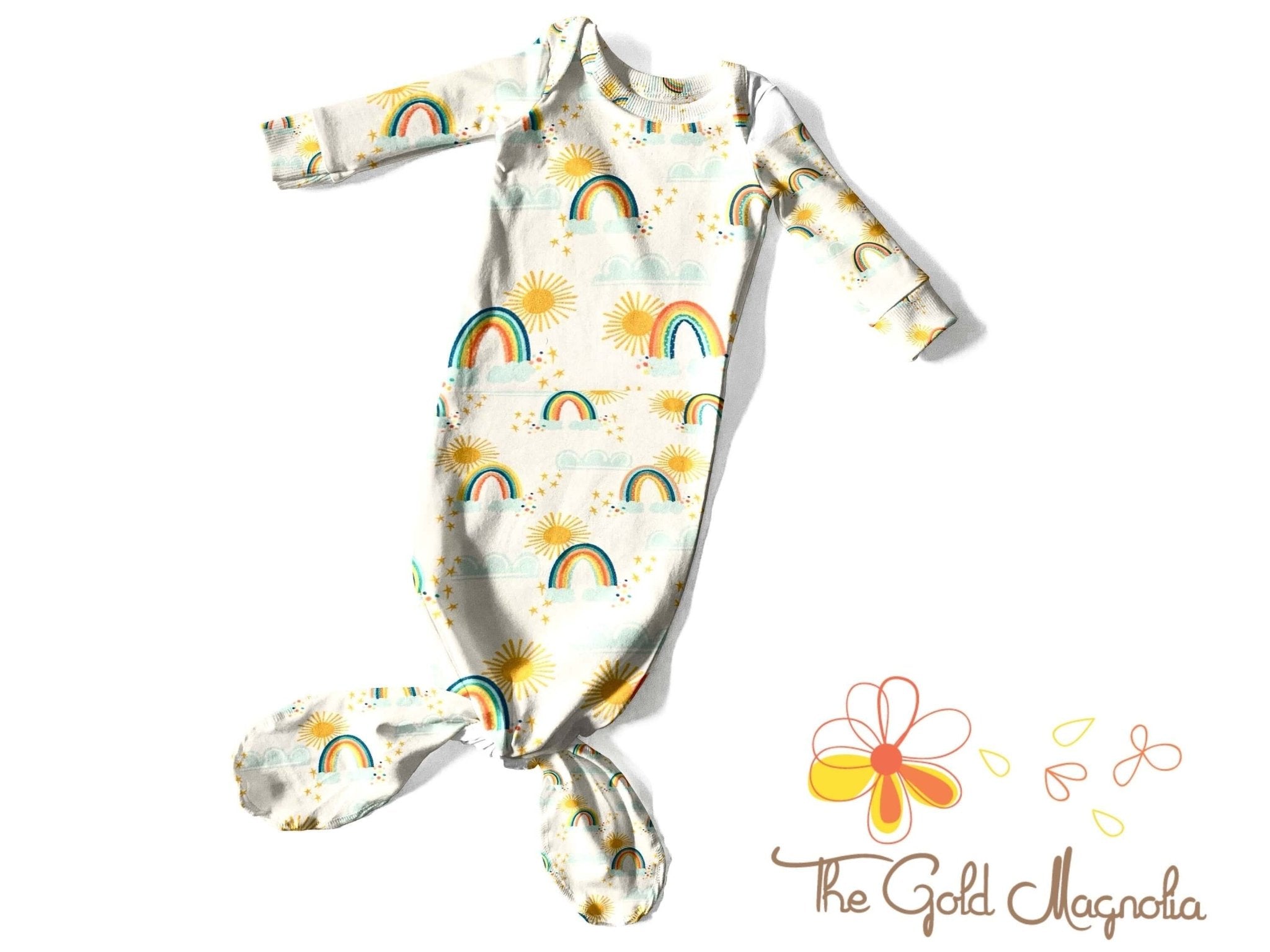 Newborn Rainbow Baby Gown (Earth Tones)