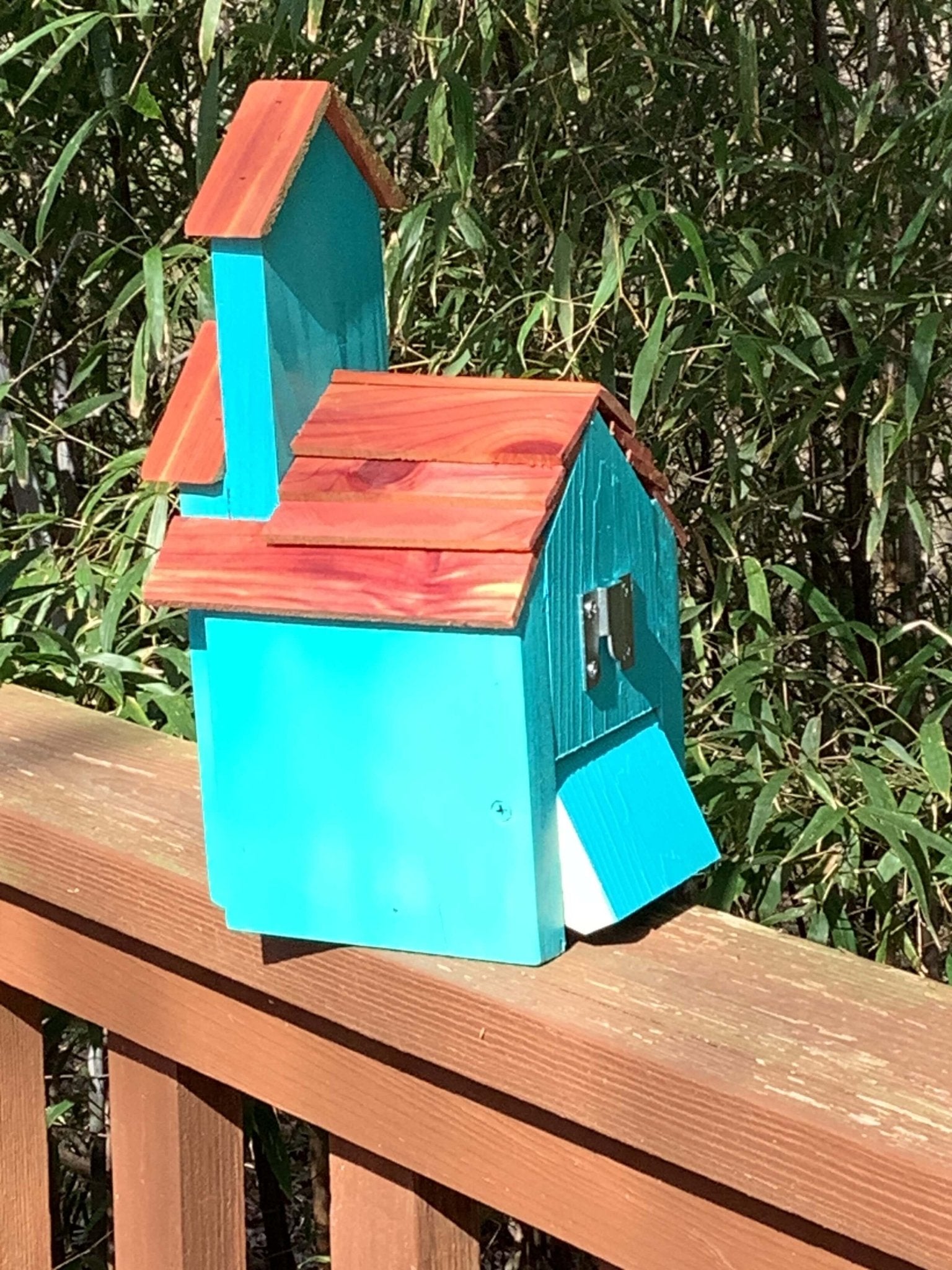 Handmade cedar & cypress church birdhouse by Grayson Unlimited; unique Mississippi crafted backyard sanctuary.